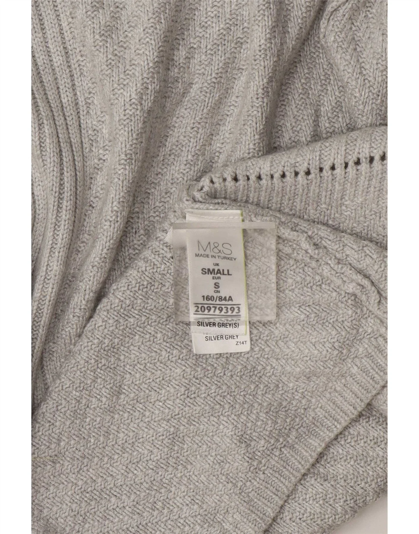 Marks & Spencer Womens Longline Open Cardigan Sweater UK 10 Small Grey - Image 4