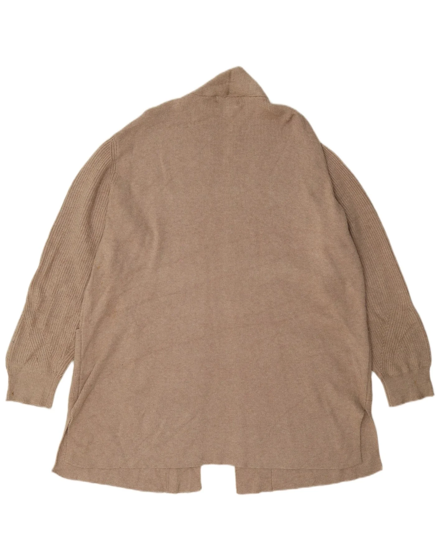 Marks & Spencer Womens Longline Open Cardigan Sweater UK 18 XL Beige - Image 2