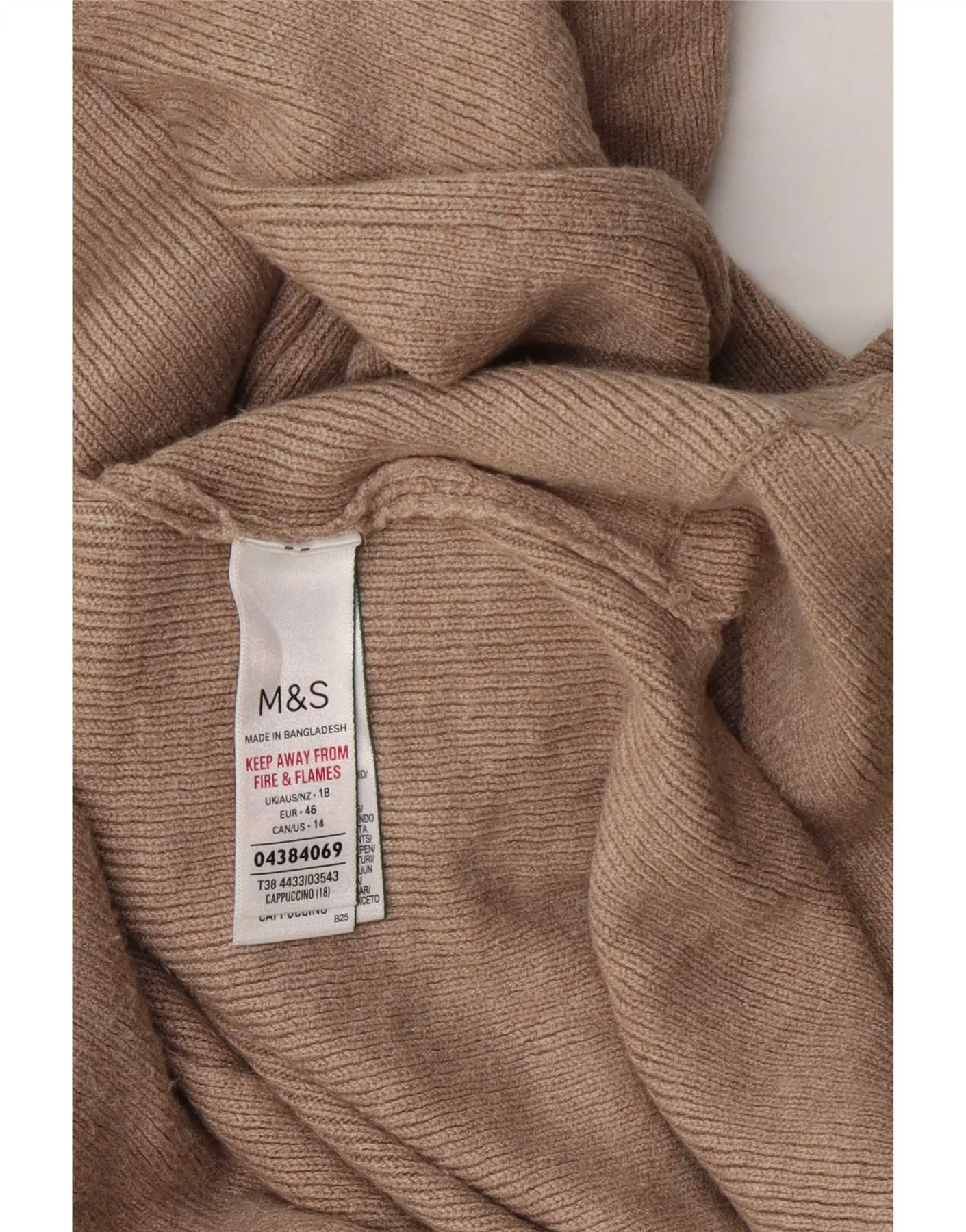 Marks & Spencer Womens Longline Open Cardigan Sweater UK 18 XL Beige - Image 4