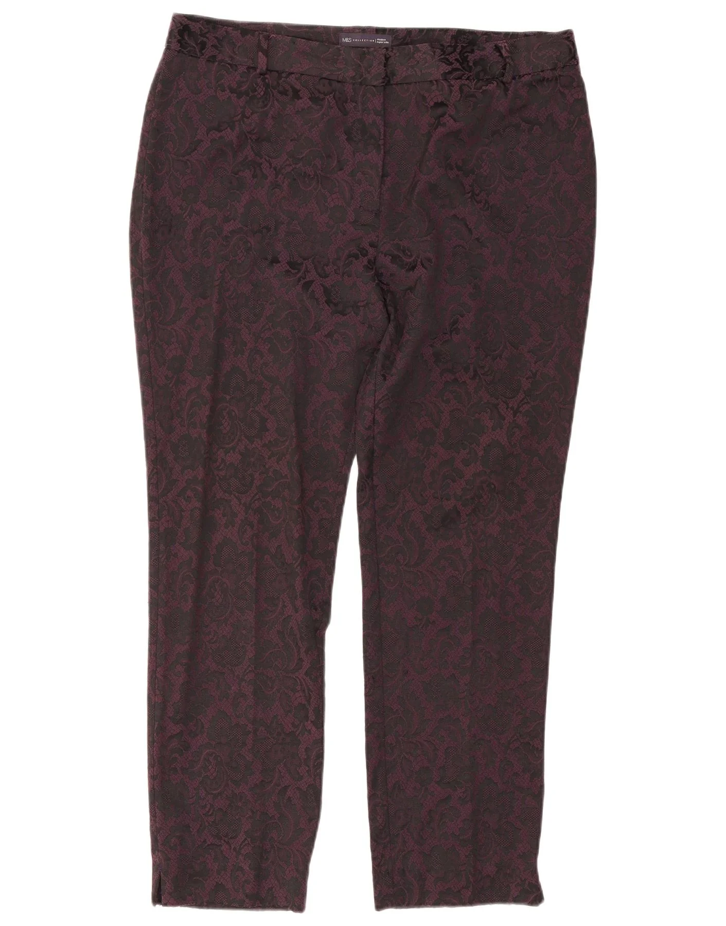 Marks & Spencer Womens Modern Casual Trousers UK 16 Large W36 L27 Purple