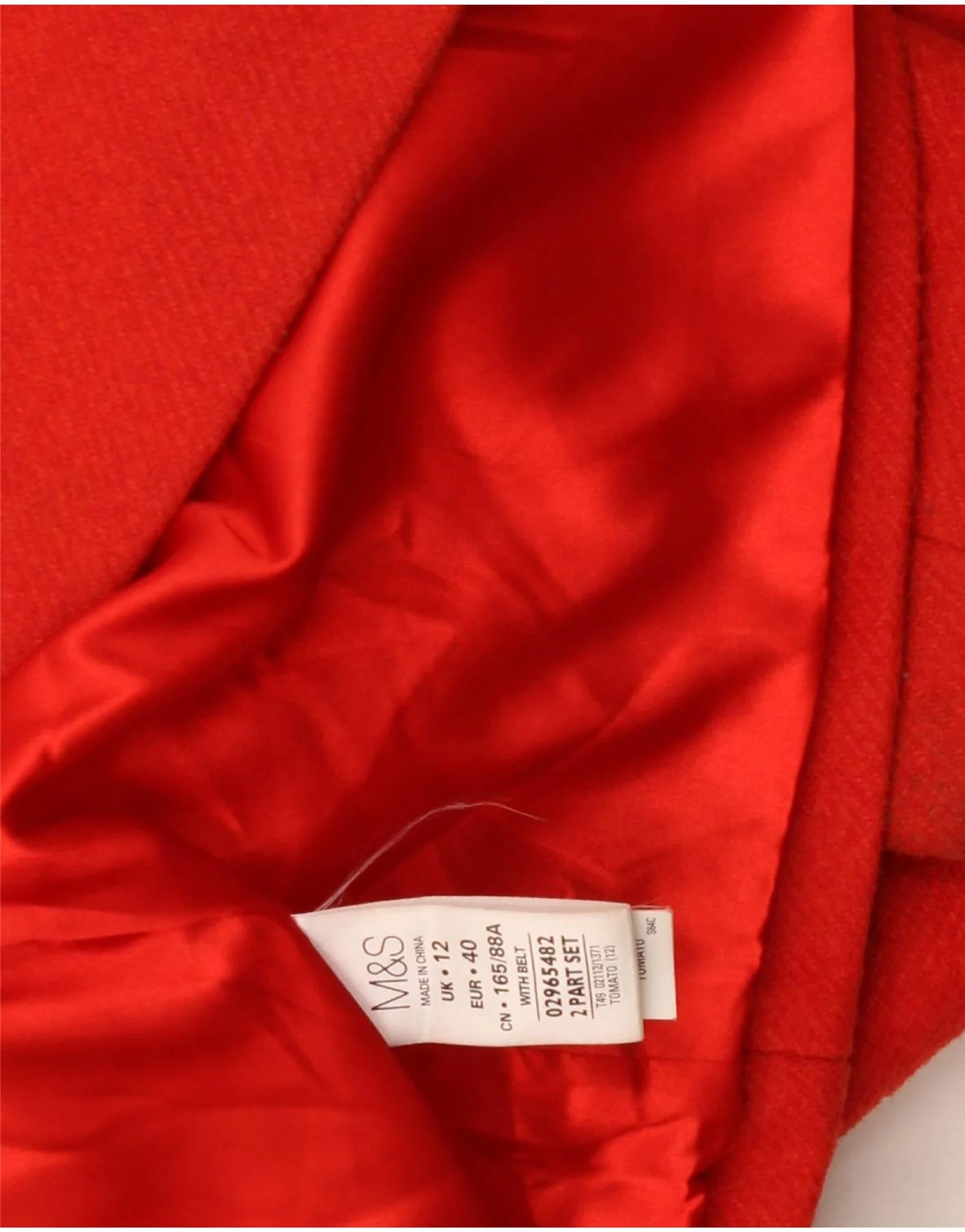 Marks & Spencer Womens Overcoat UK 12 Medium Red Acrylic - Image 4