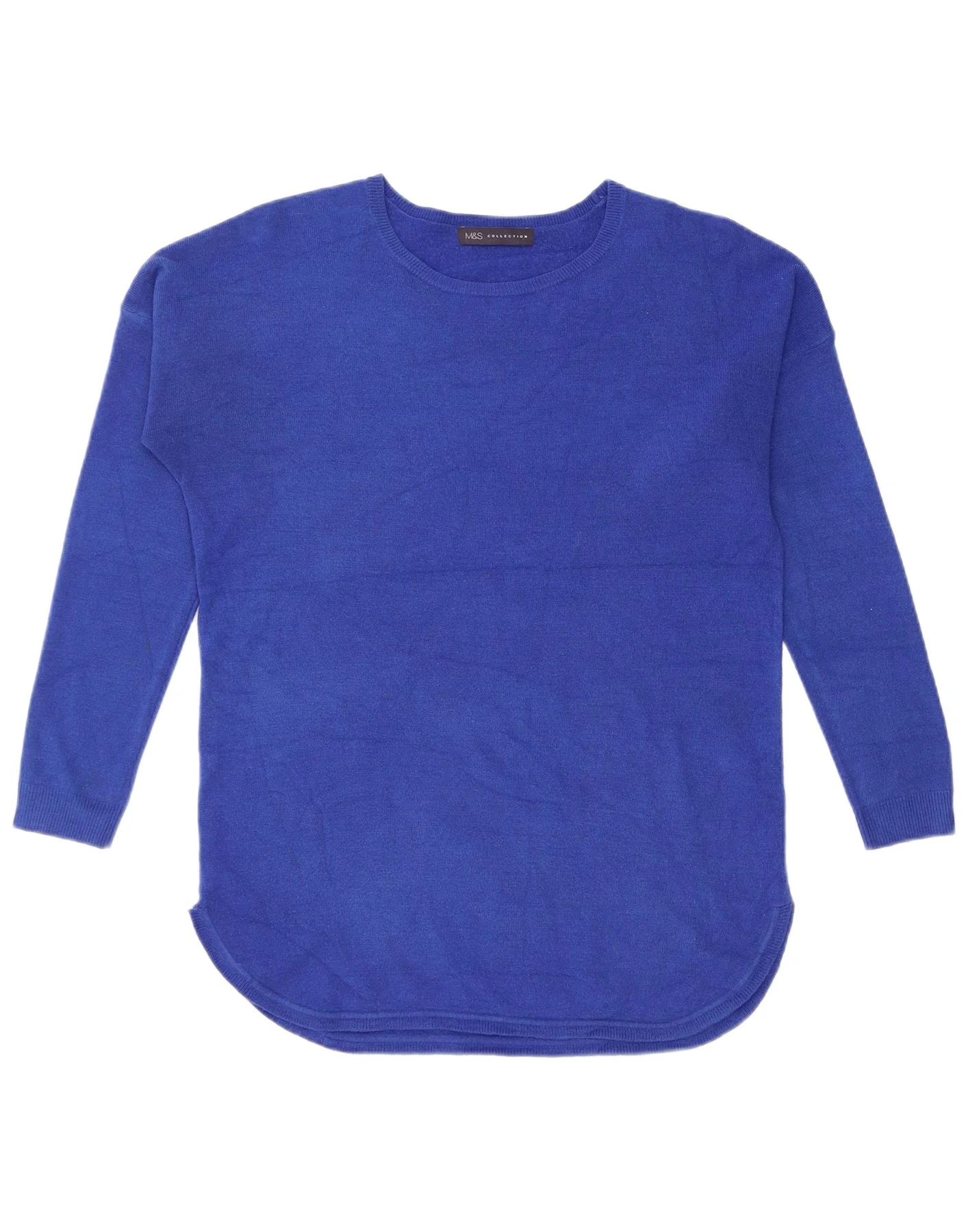 Marks & Spencer Womens Oversized Boat Neck Jumper Sweater UK 10 Small Blue