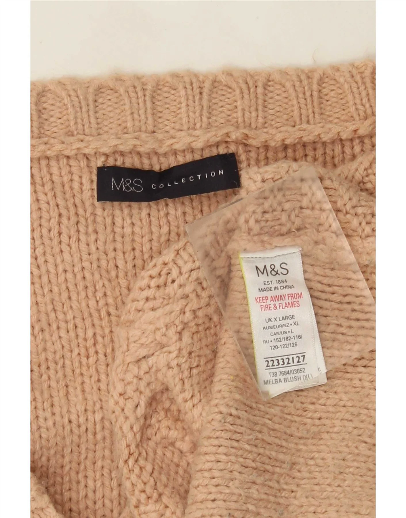 Marks & Spencer Womens Oversized Cardigan Sweater UK 18 XL Beige Acrylic - Image 5