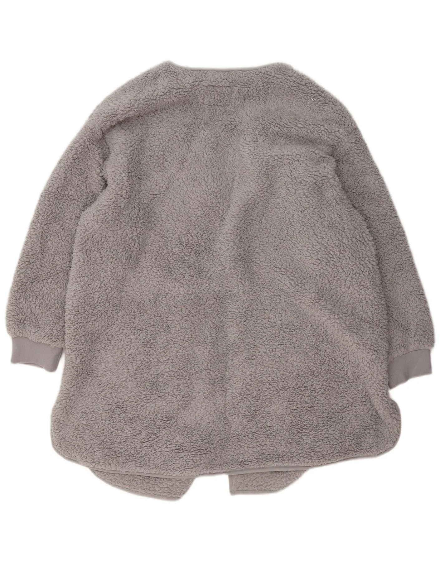 Marks & Spencer Womens Oversized Open Fleece Overcoat UK 16 Large Grey - Image 2