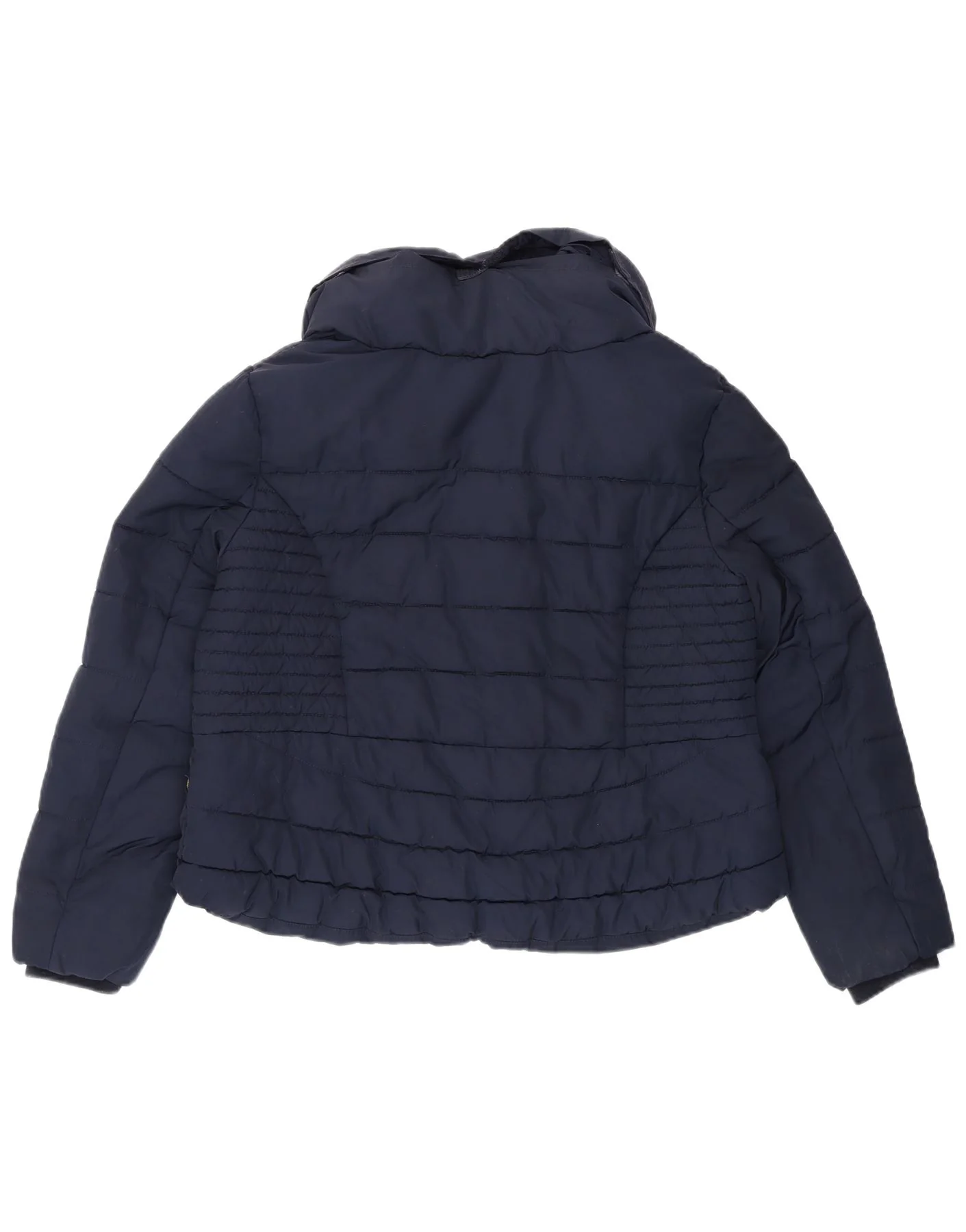 Marks & Spencer Womens Padded Jacket UK 16 Large Navy Blue Polyester - Image 2