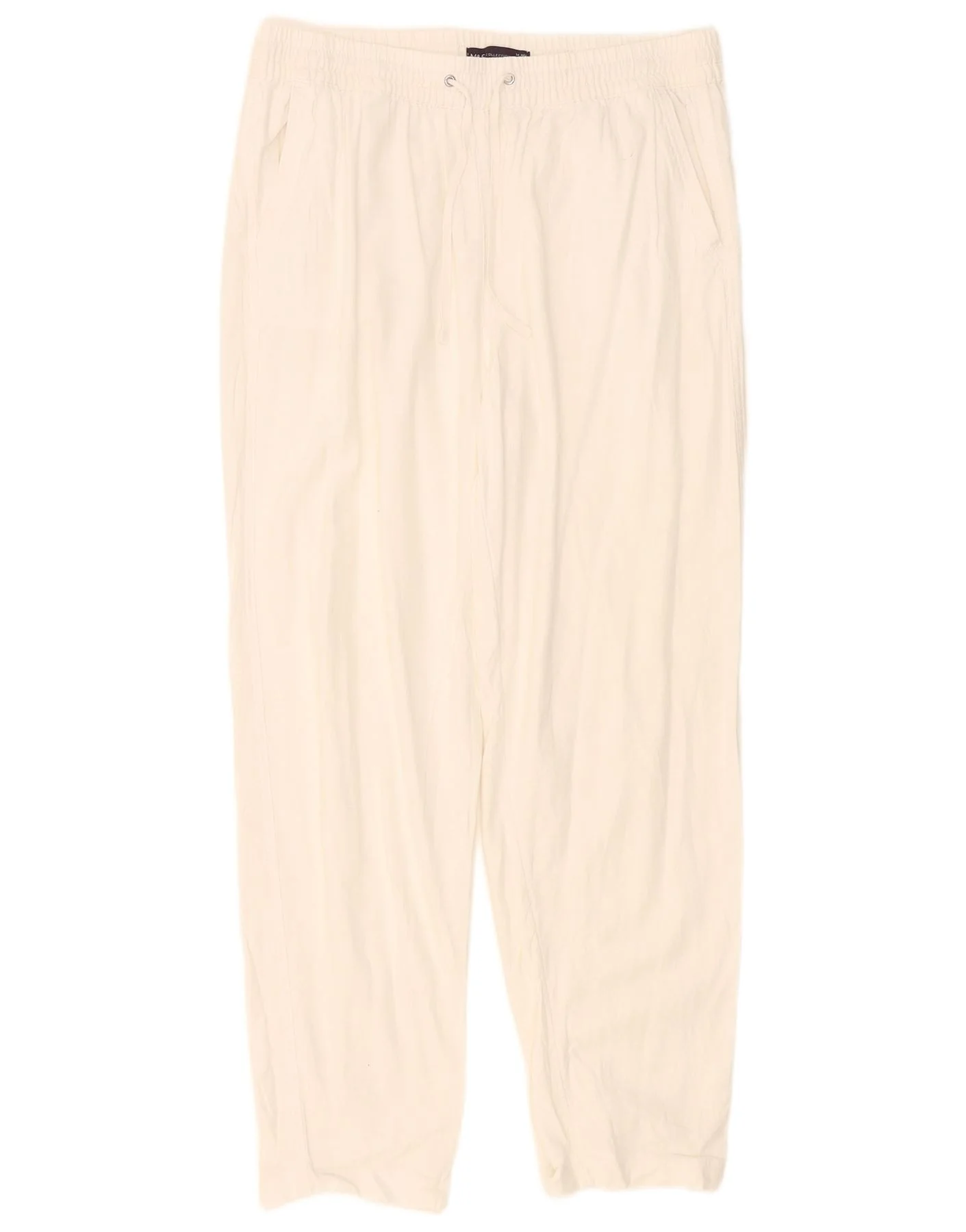Marks & Spencer Womens Pegged Casual Trousers UK 14 Large W32 L28 White