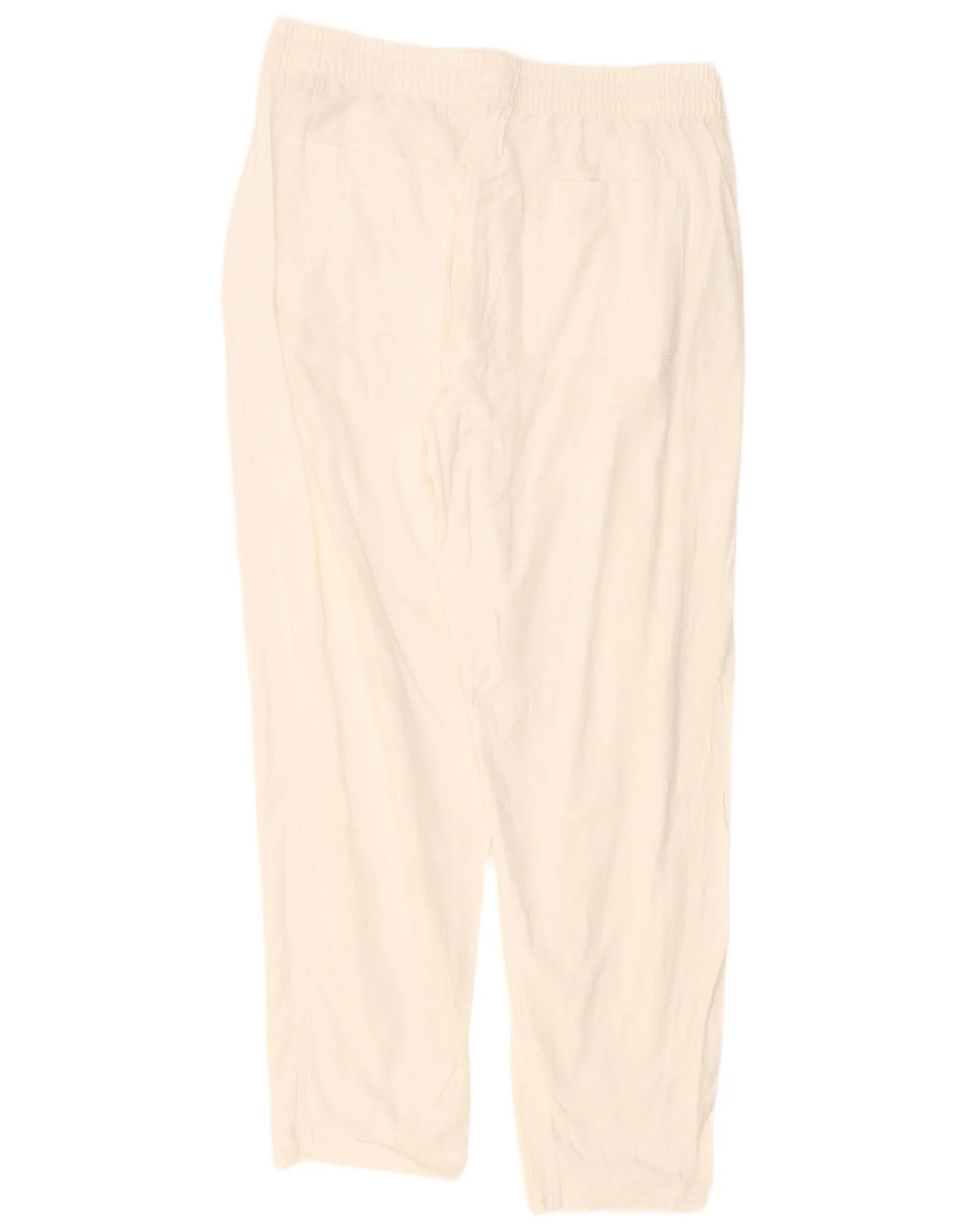Marks & Spencer Womens Pegged Casual Trousers UK 14 Large W32 L28 White - Image 2