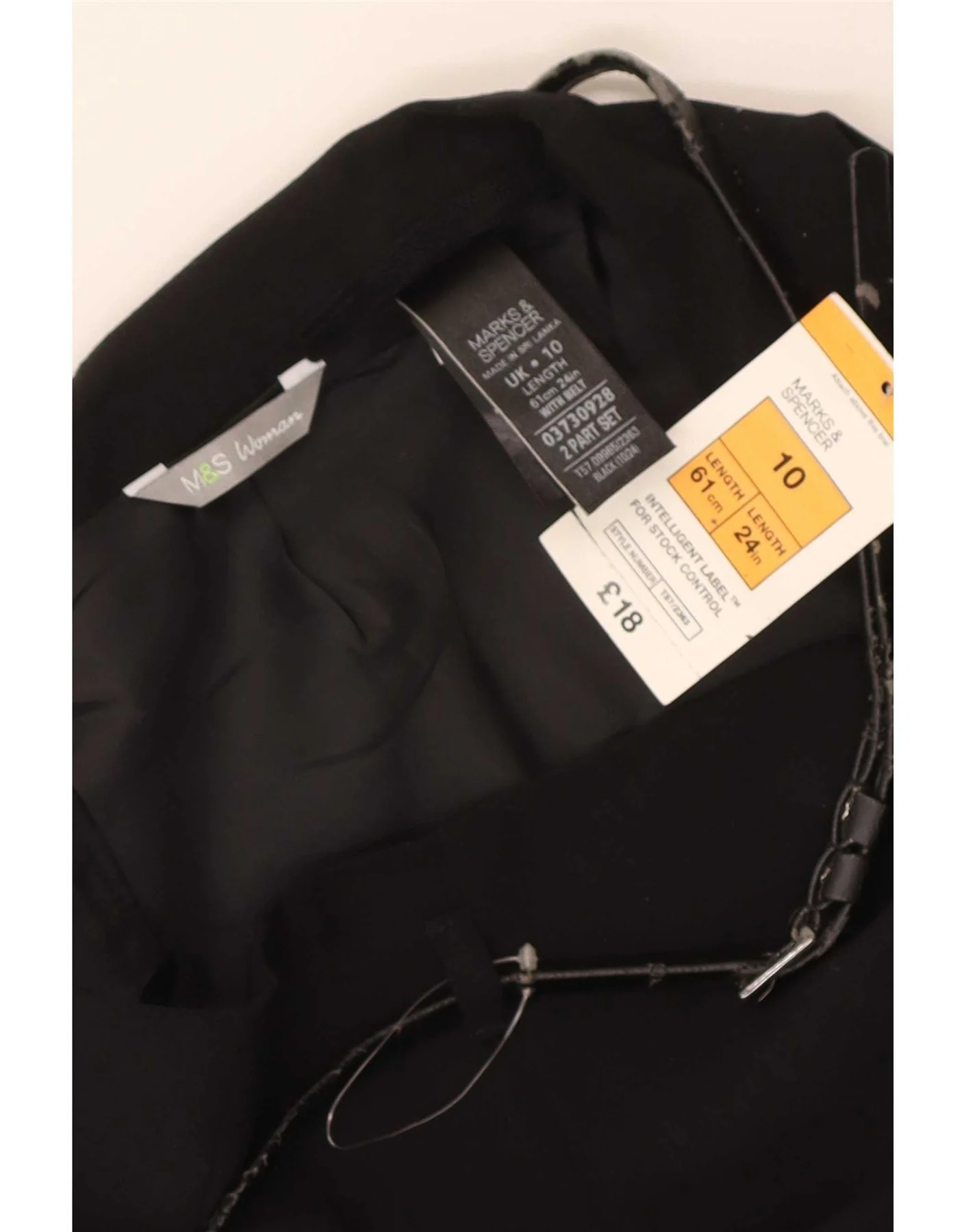 Marks & Spencer Womens Pencil Skirt UK 10 Small W28 Black Polyester - Image 4