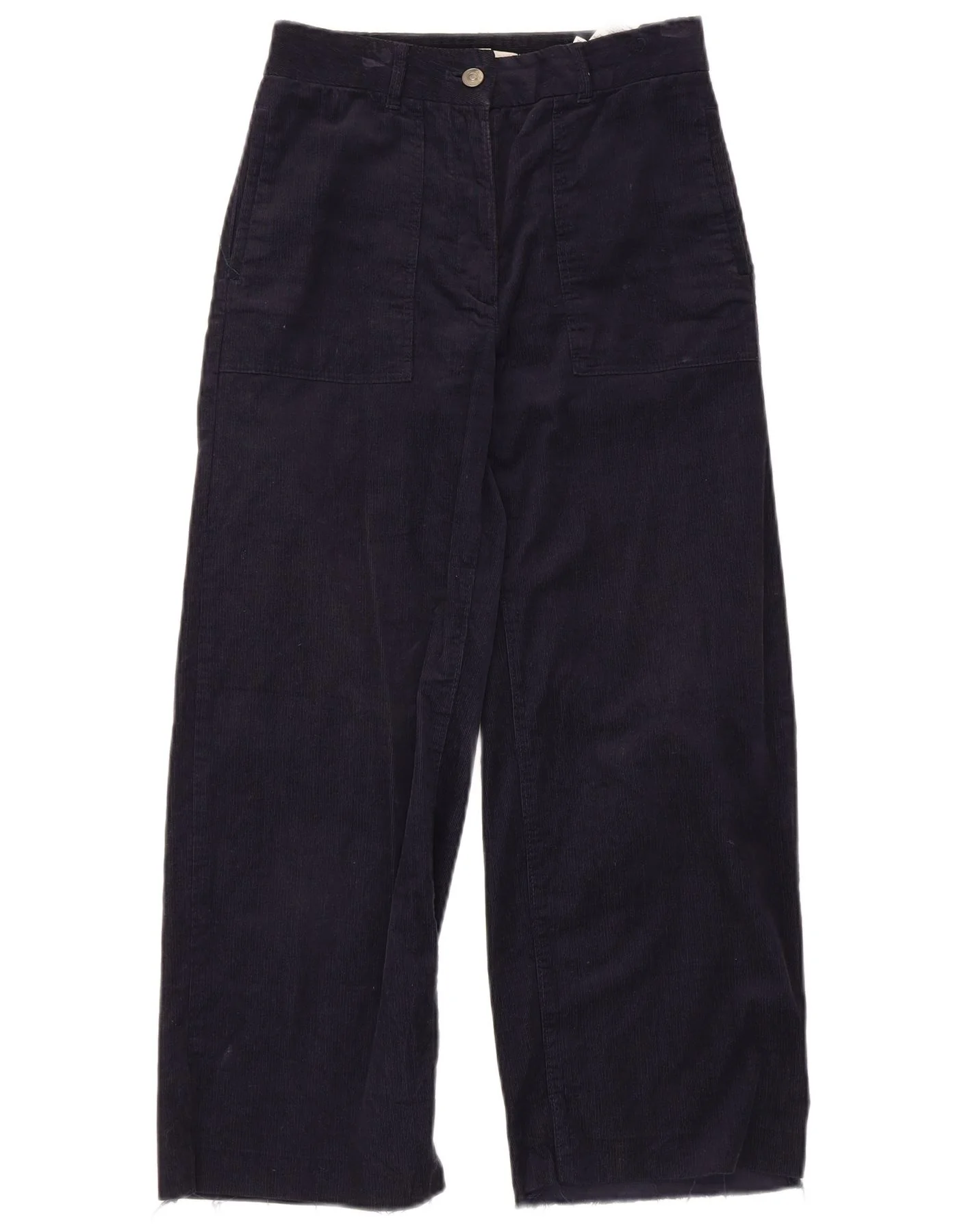 Marks & Spencer Womens Per Una Corduroy Trousers Size 8 W26 L25 Navy Blue