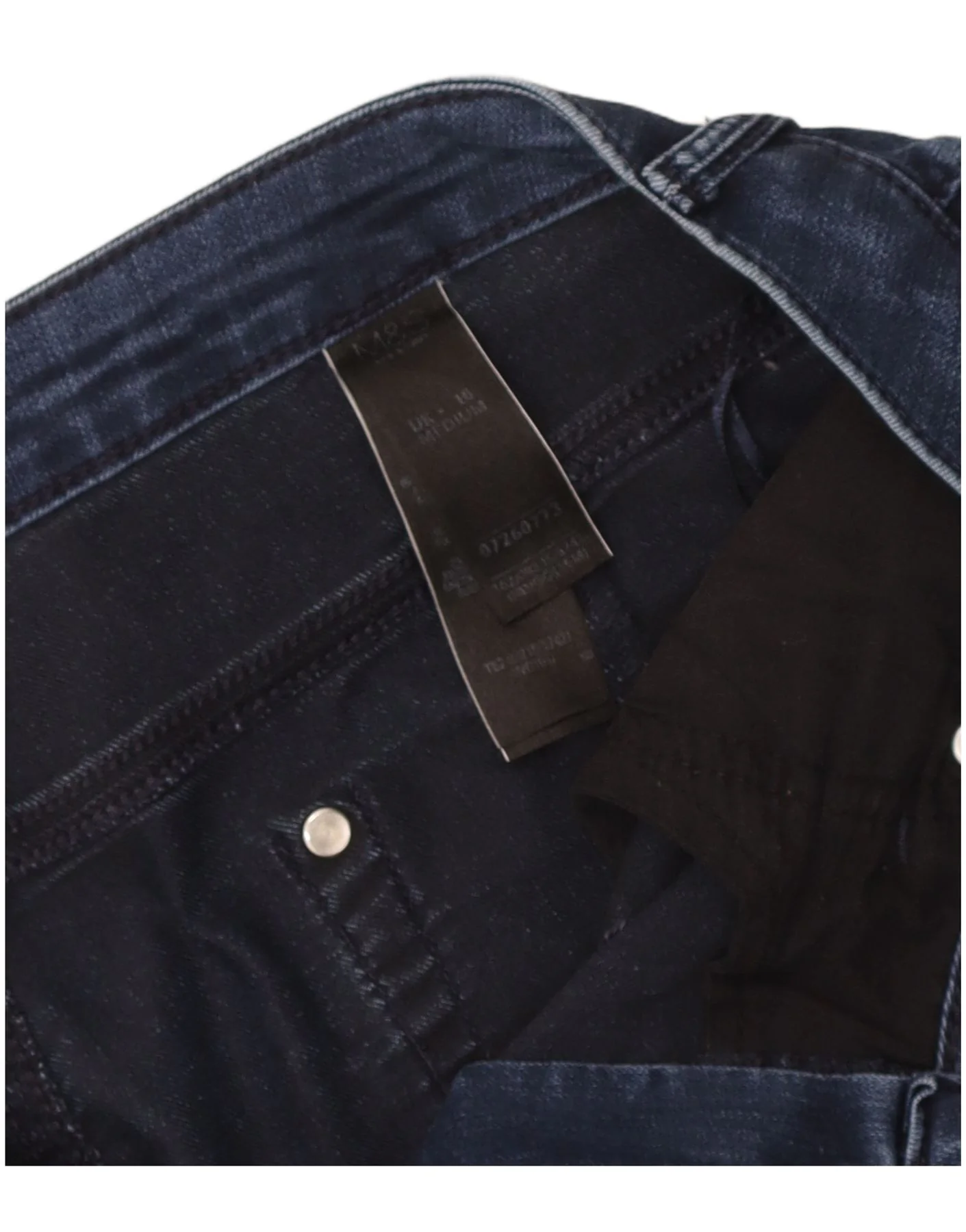Marks & Spencer Womens Per Una Straight Jeans UK 16 Large W36 L30 Navy Blue - Image 3