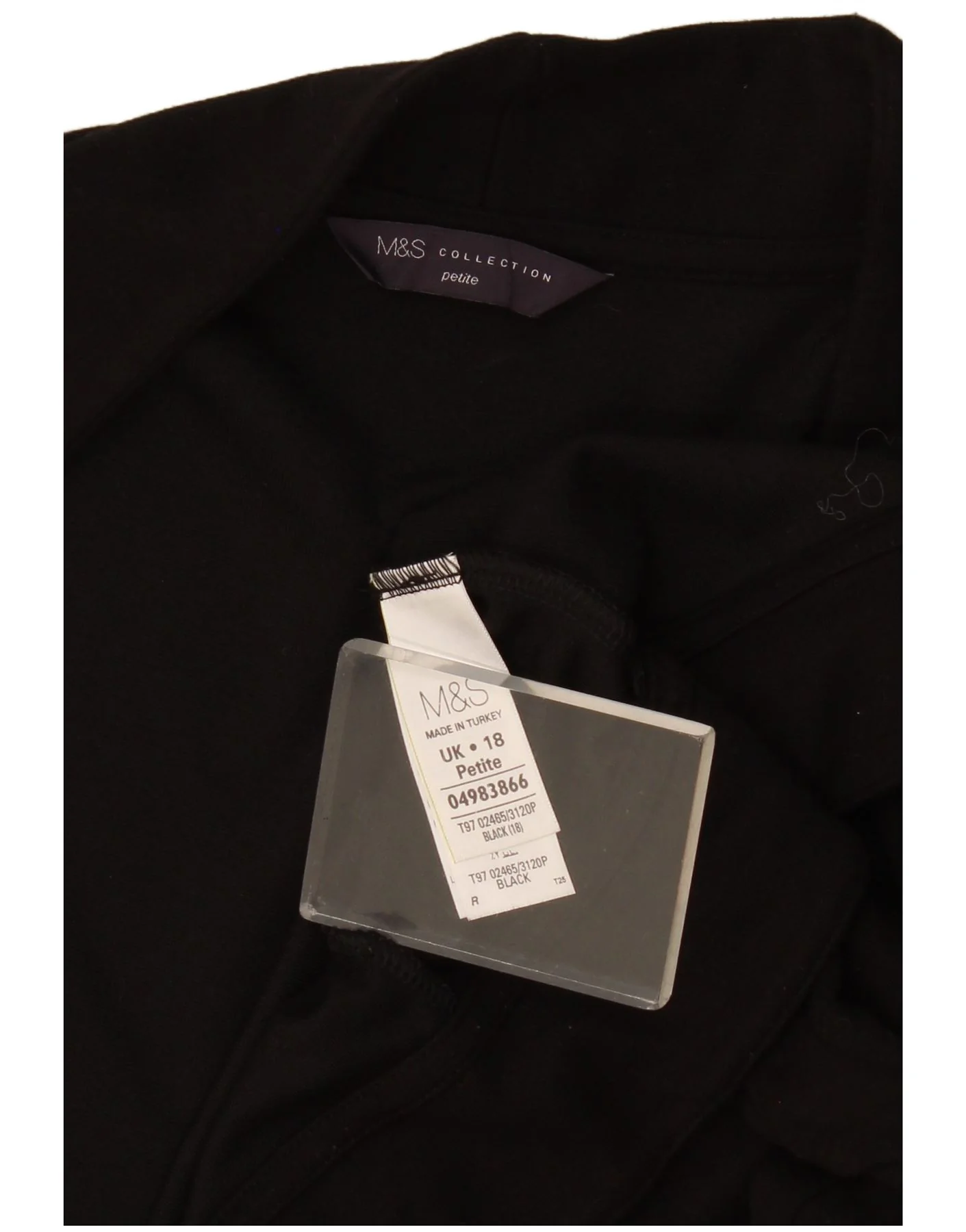 Marks & Spencer Womens Petite Open Cardigan Sweater UK 18 XL Black Viscose - Image 3