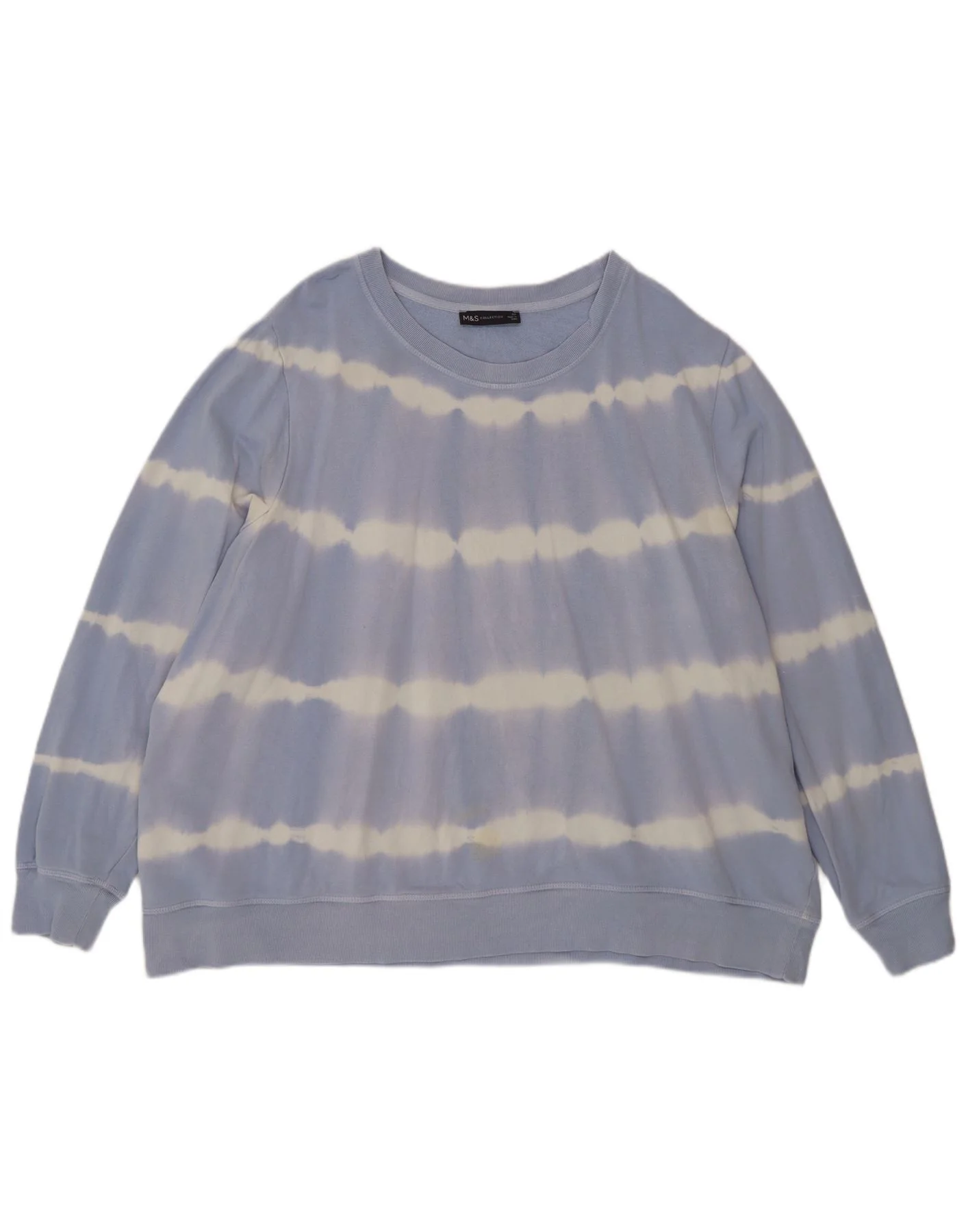 Marks & Spencer Womens Relaxed Fit Sweatshirt Jumper UK 22 2XL Blue Tie Dye