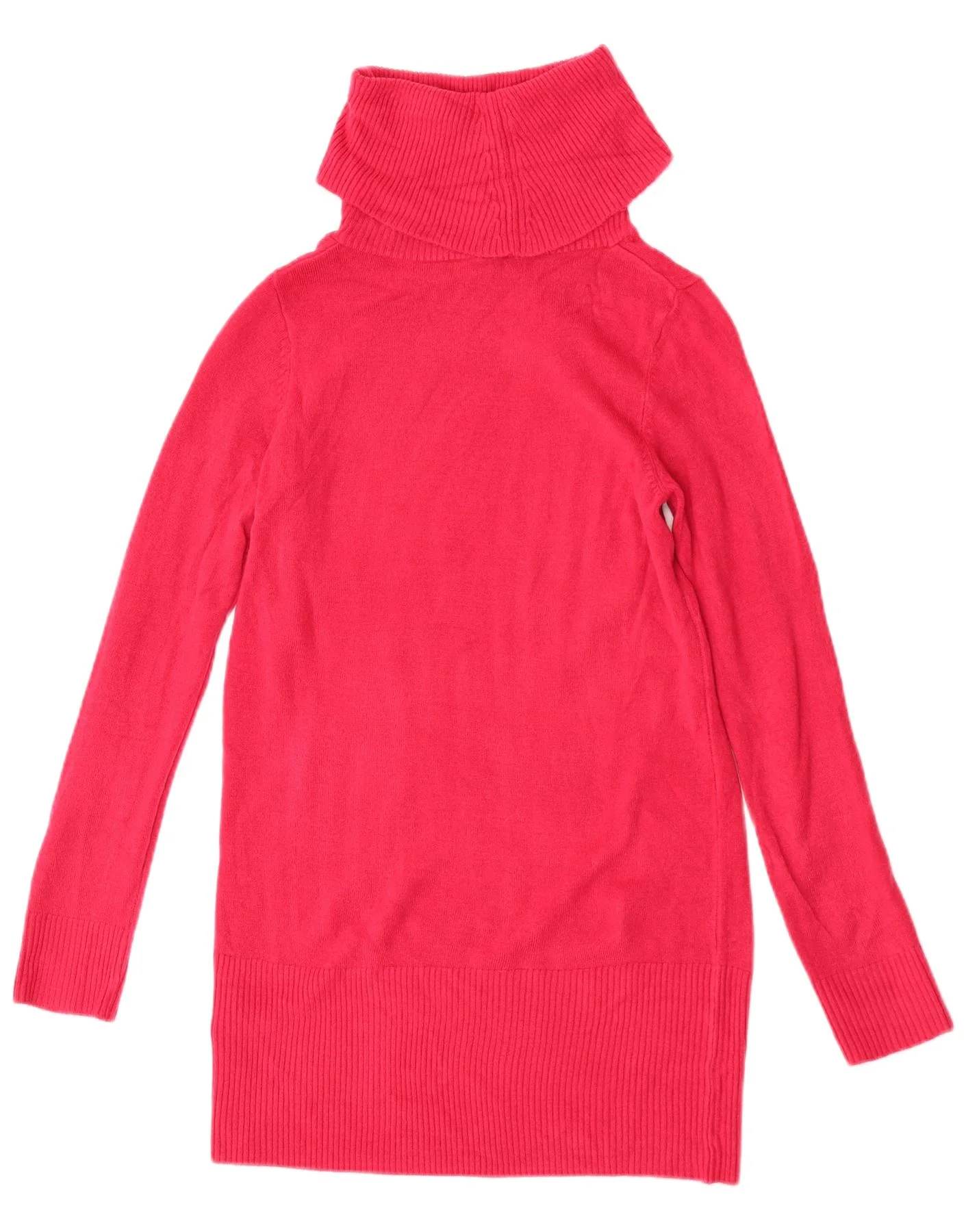 Marks & Spencer Womens Roll Neck Long Sleeve Jumper Dress UK 10 Small Pink - Image 2