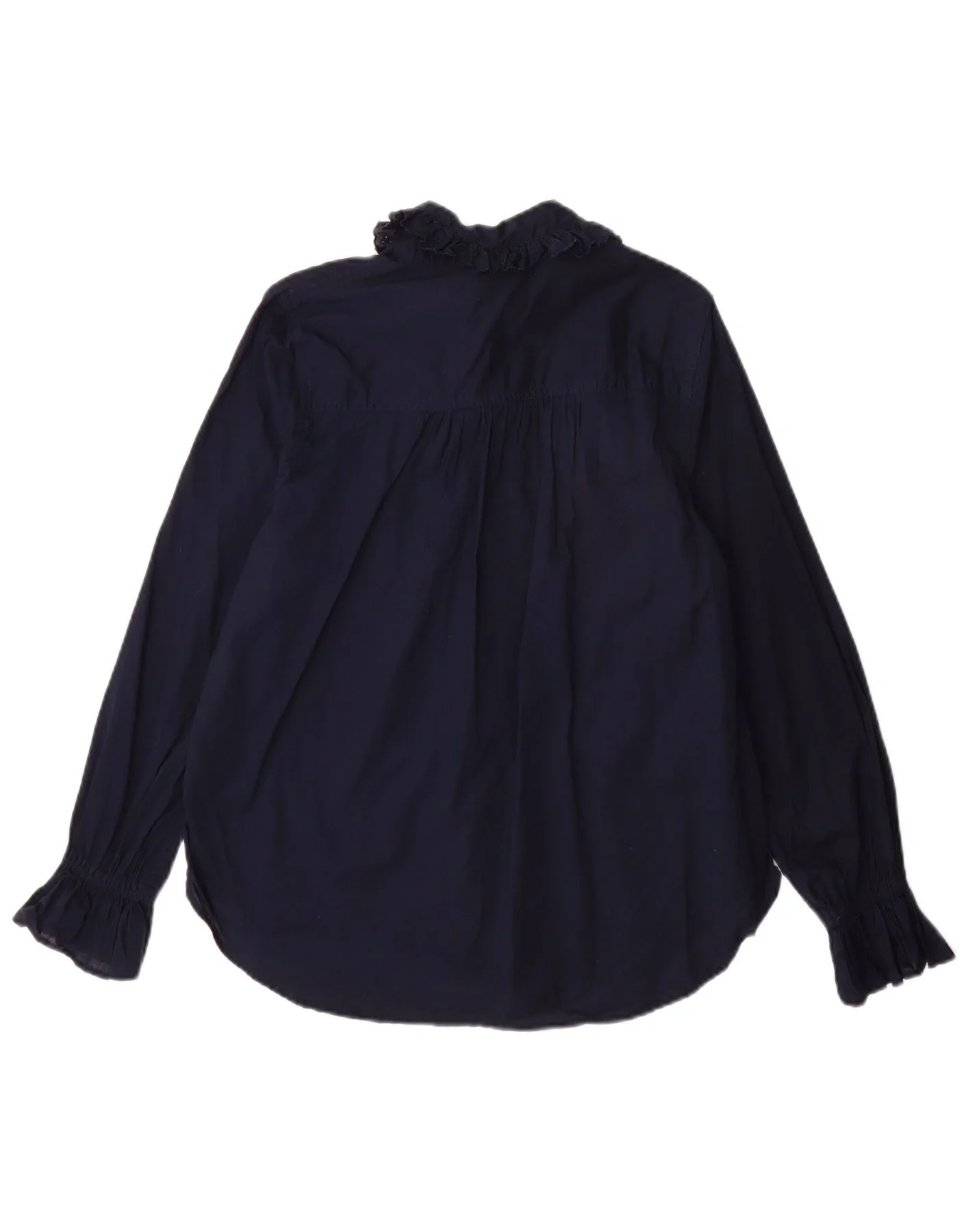 Marks & Spencer Womens Shirt Blouse UK 12 Medium Navy Blue Cotton - Image 2