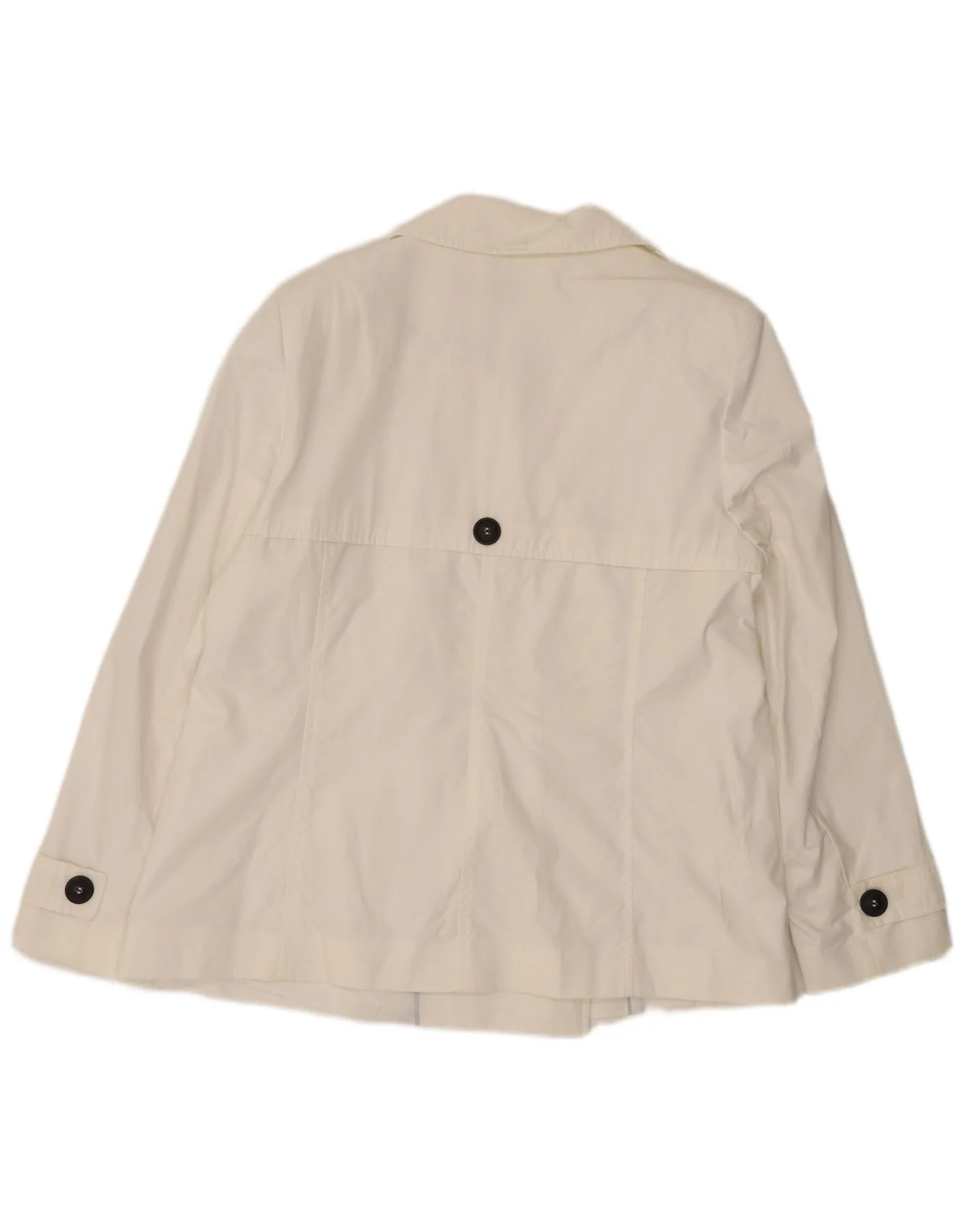 Marks & Spencer Womens Short Trench Coat UK 16 Large White Cotton - Image 2