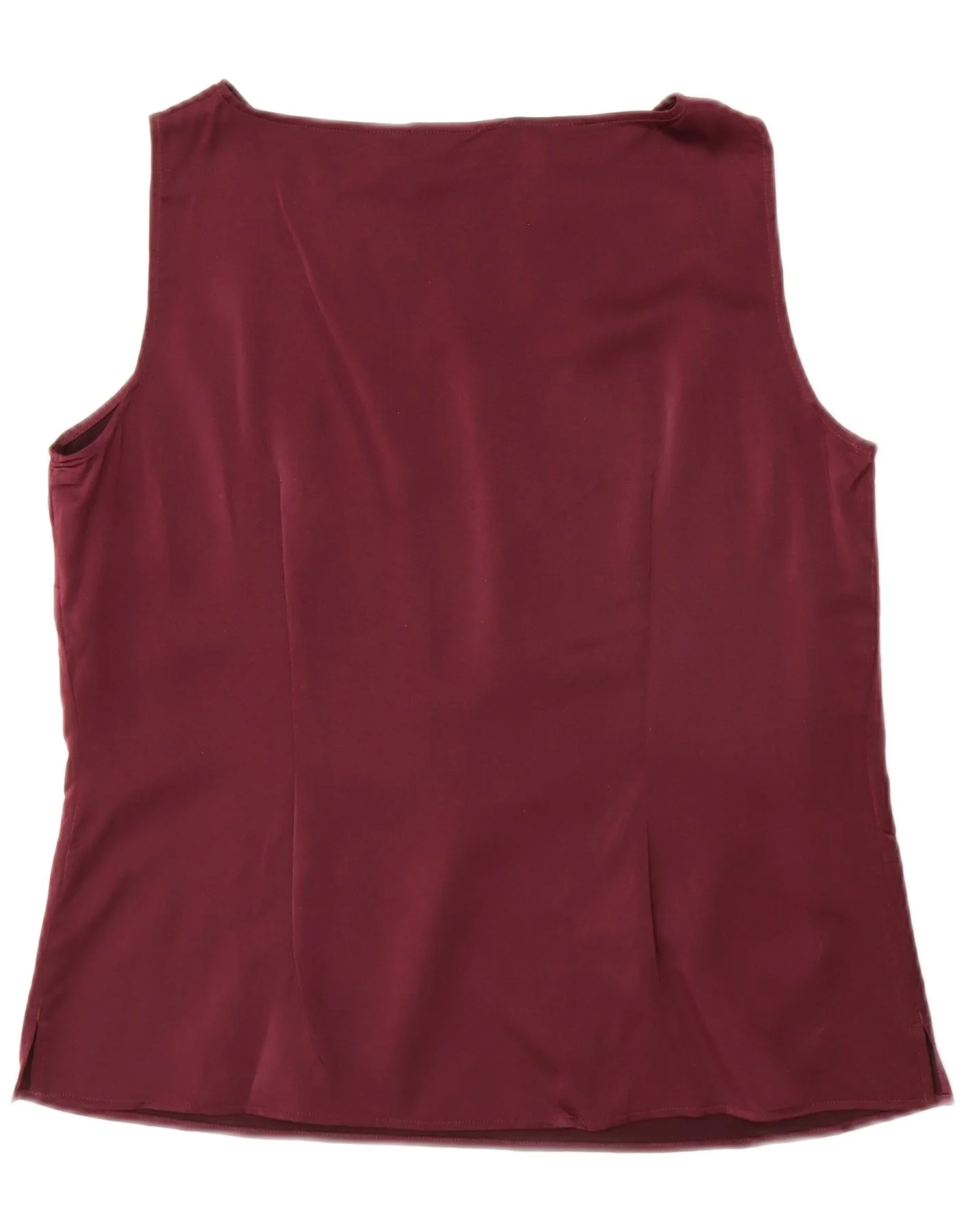 Marks & Spencer Womens Sleeveless Blouse Top UK 18 XL Burgundy Polyester - Image 2