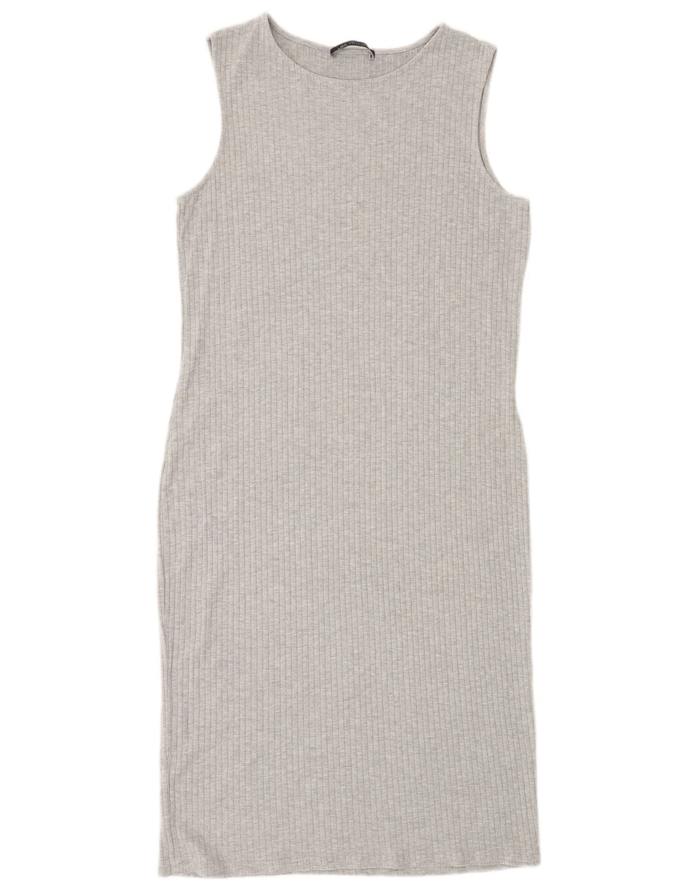 Marks & Spencer Womens Sleeveless Bodycon Dress UK 12 Medium Grey Viscose