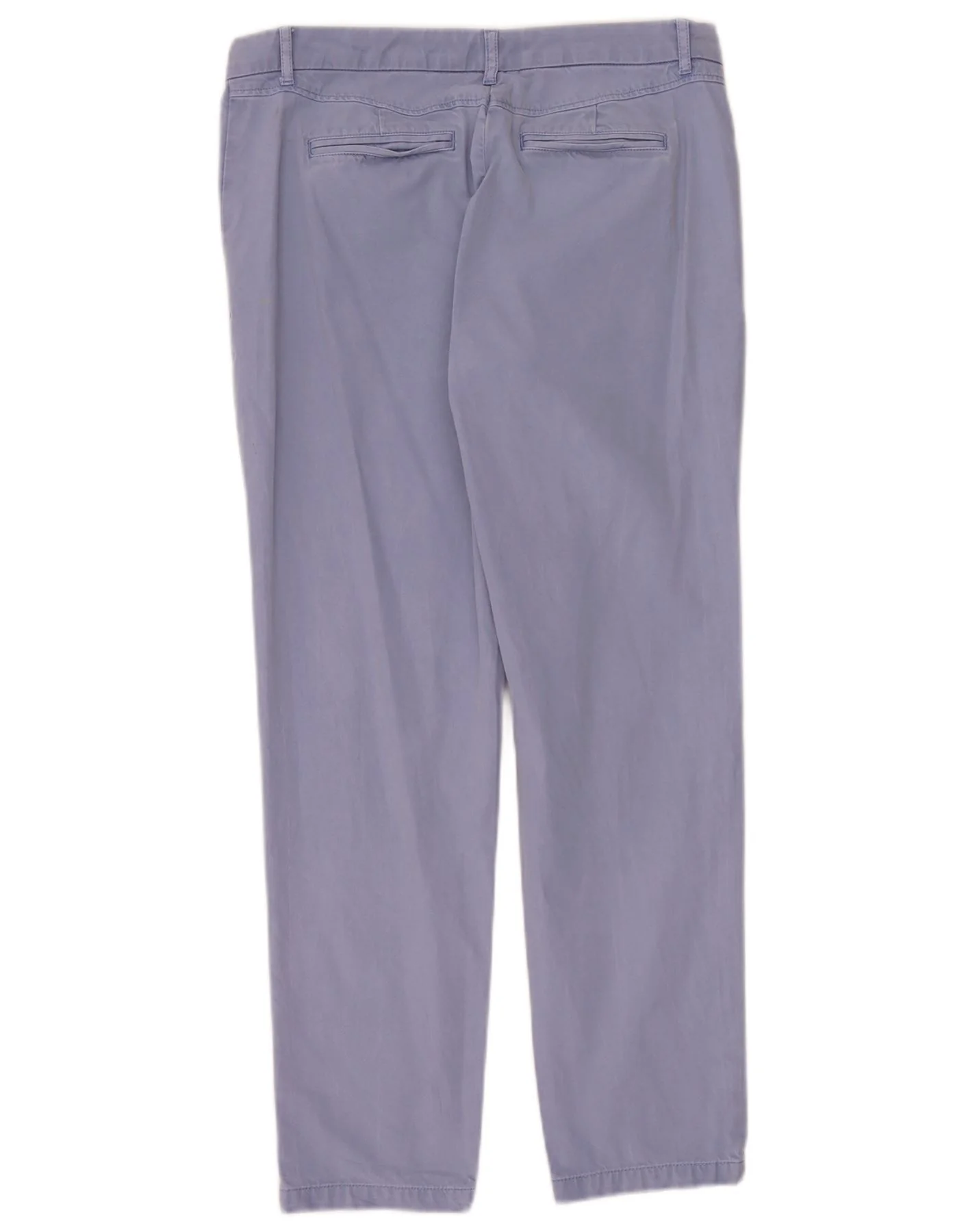Marks & Spencer Womens Slim Chino Trousers UK 12 Medium W32 L28 Blue Cotton - Image 2