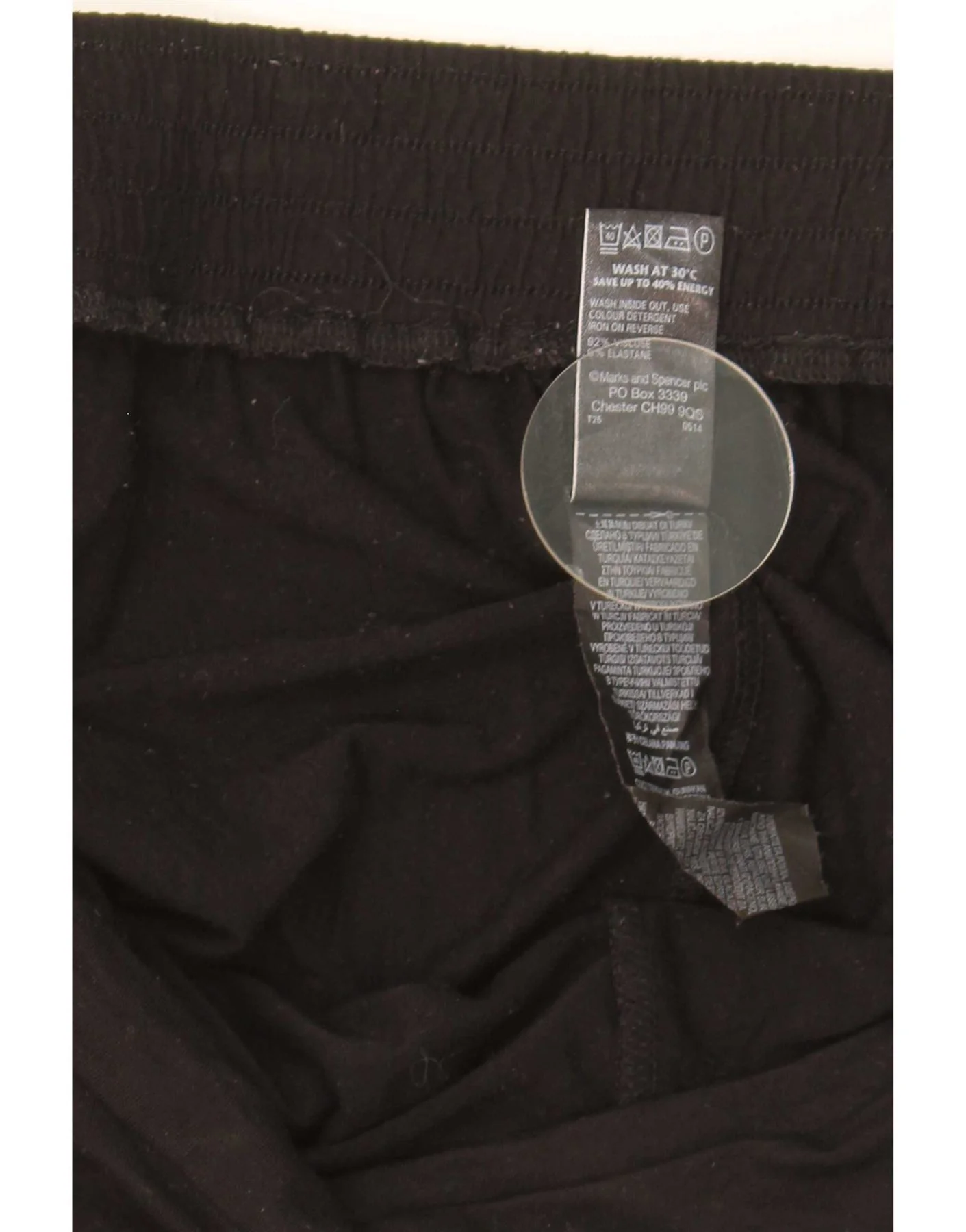 Marks & Spencer Womens Slim Chino Trousers UK 16 Large W36 L30 Black - Image 3