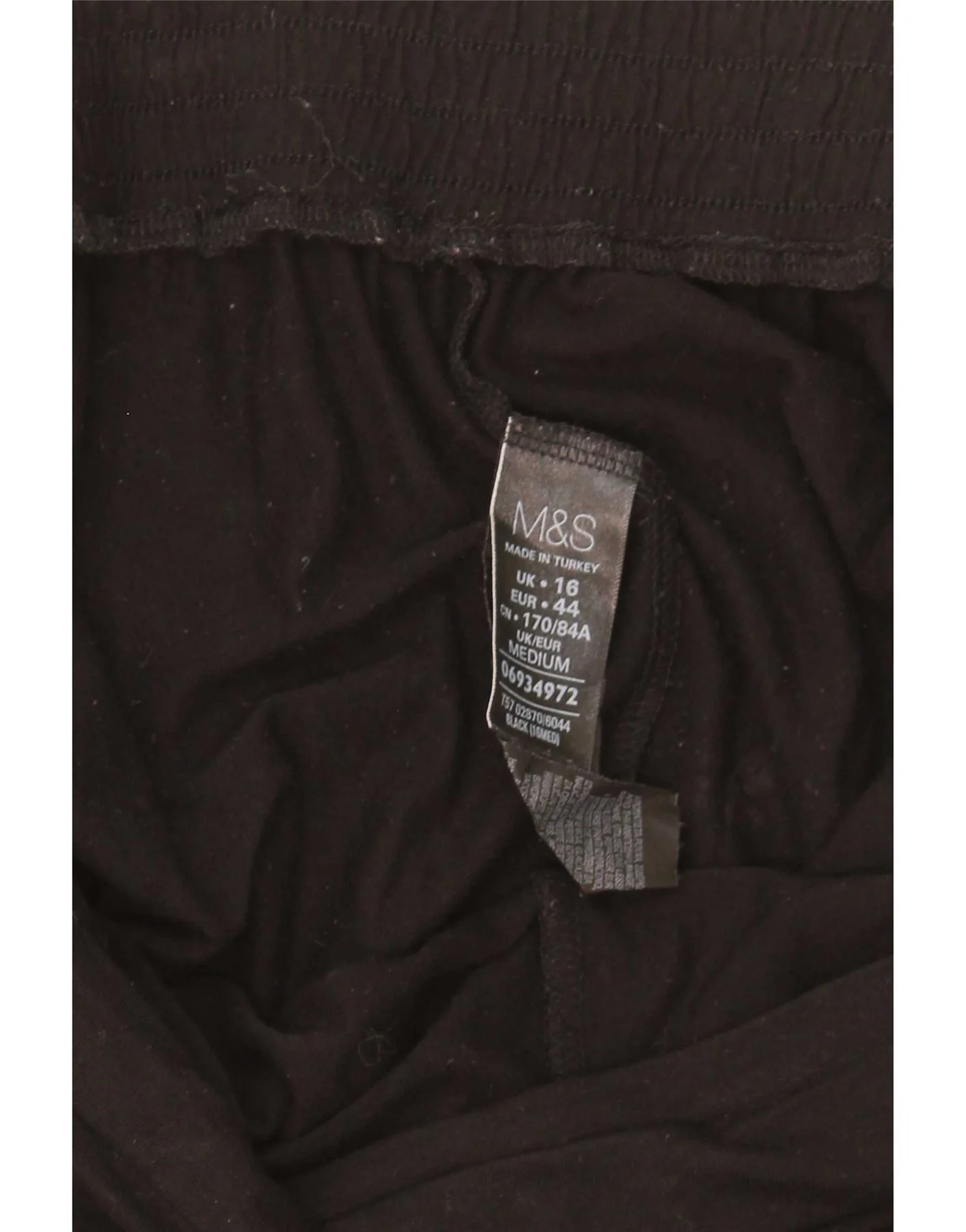Marks & Spencer Womens Slim Chino Trousers UK 16 Large W36 L30 Black - Image 4