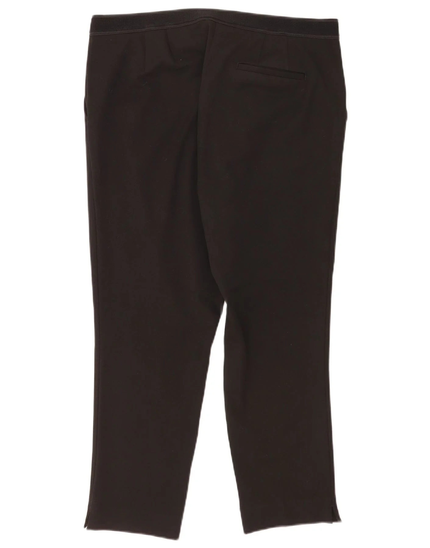 Marks & Spencer Womens Slim Cropped Trousers UK 16 Large W34 L24 Black - Image 2