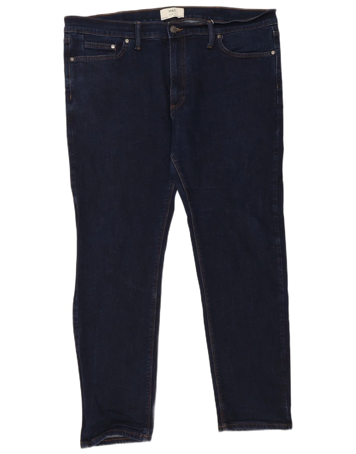 Marks & Spencer Womens Slim Jeans W40 L31 Navy Blue Cotton