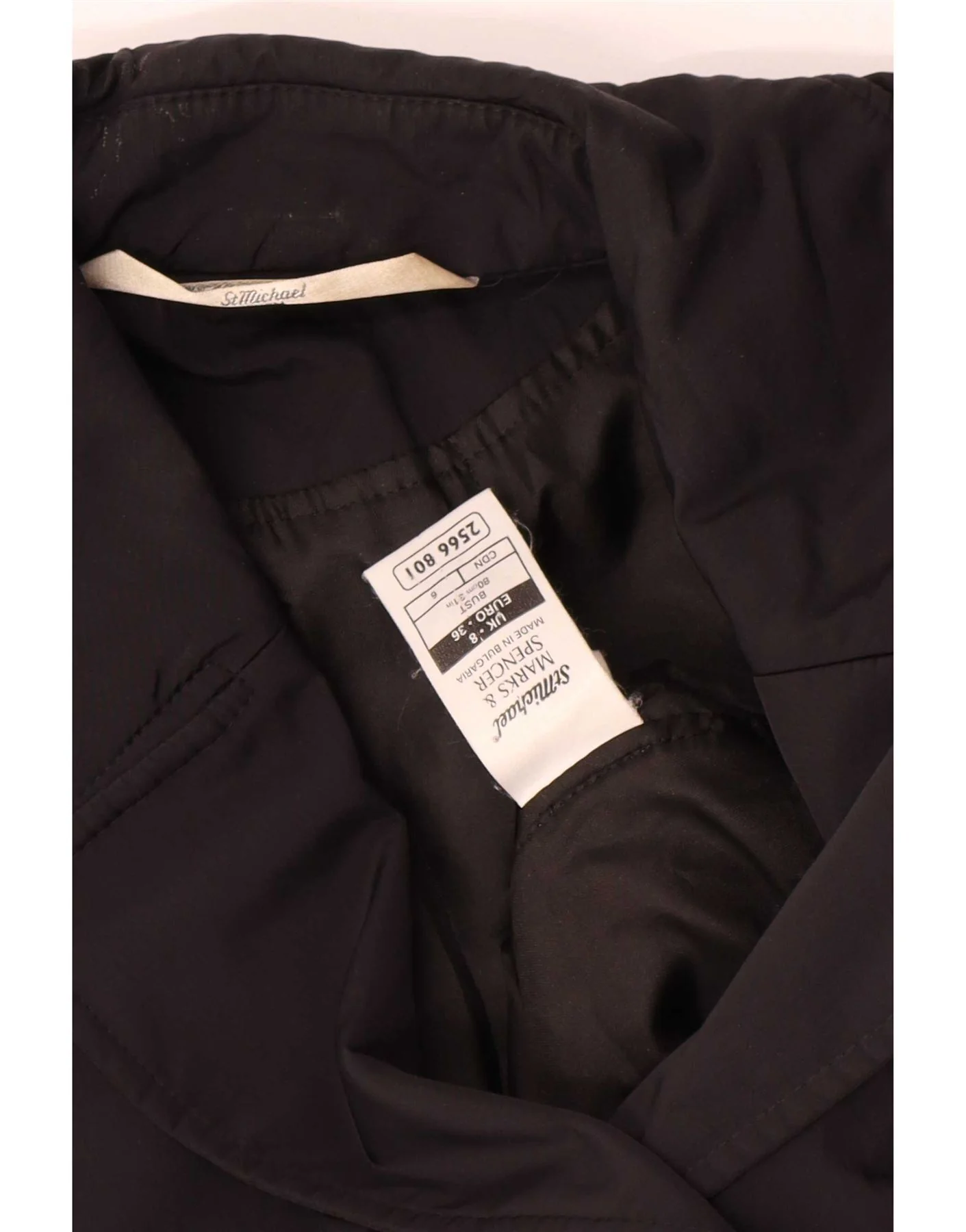 Marks & Spencer Womens St. Michael Double Breasted Coat UK 8 Small Black - Image 3