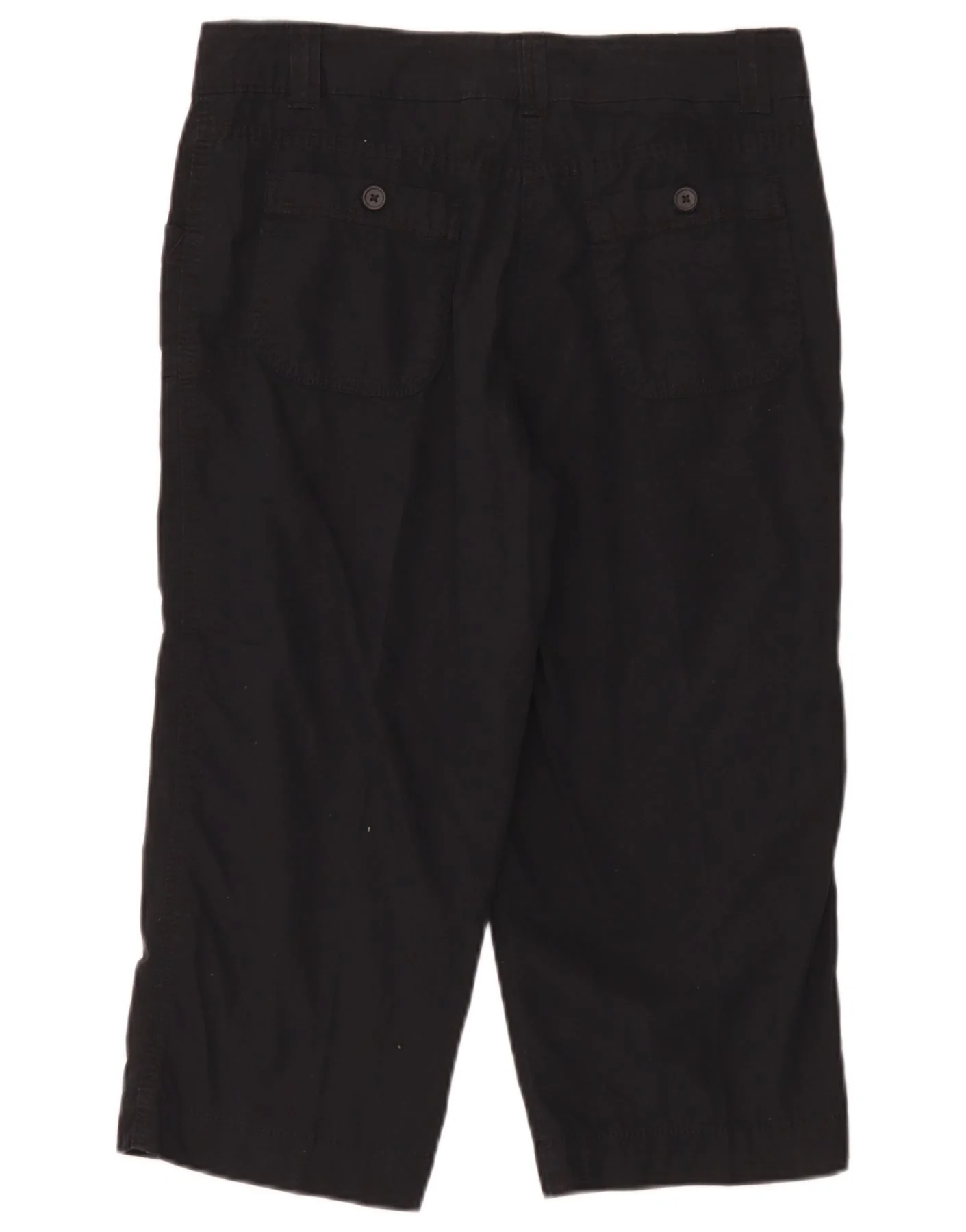 Marks & Spencer Womens Straight Capri Trousers UK 12 Medium W32 L20 Black - Image 2