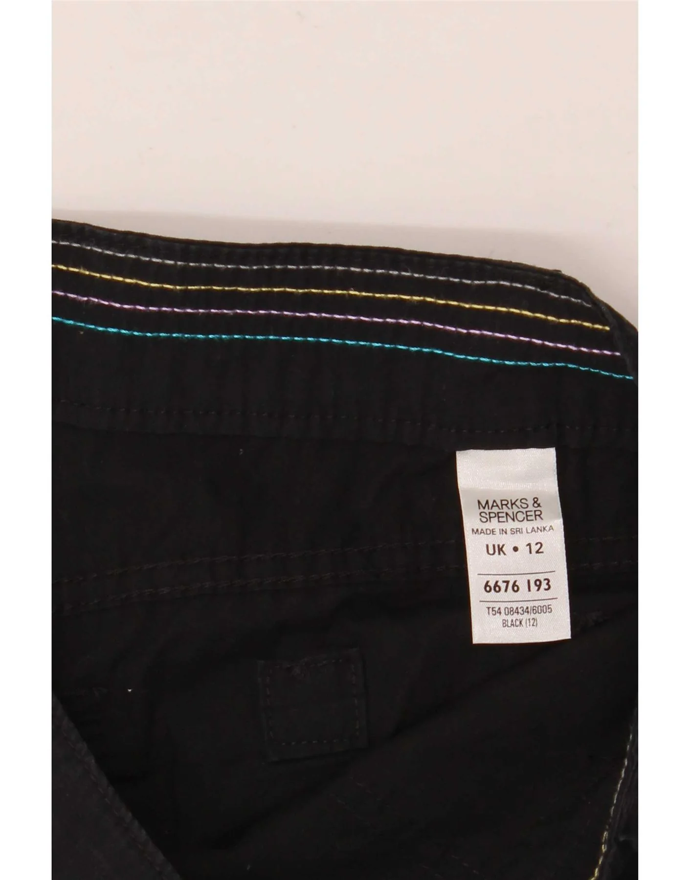 Marks & Spencer Womens Straight Capri Trousers UK 12 Medium W32 L20 Black - Image 4