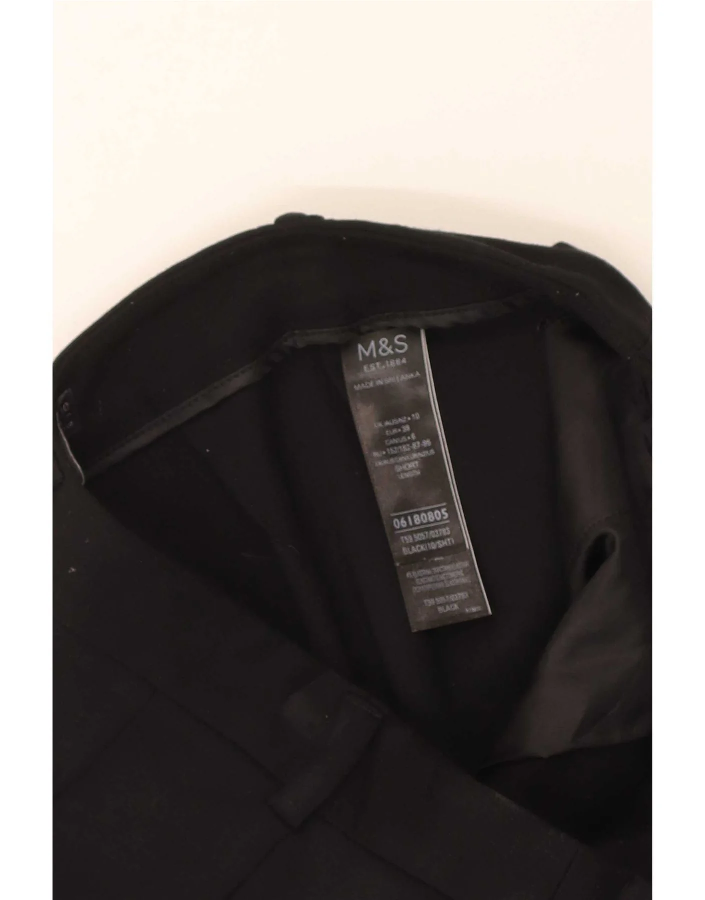 Marks & Spencer Womens Straight Casual Trousers UK 10 Small W30 L25 Black - Image 4