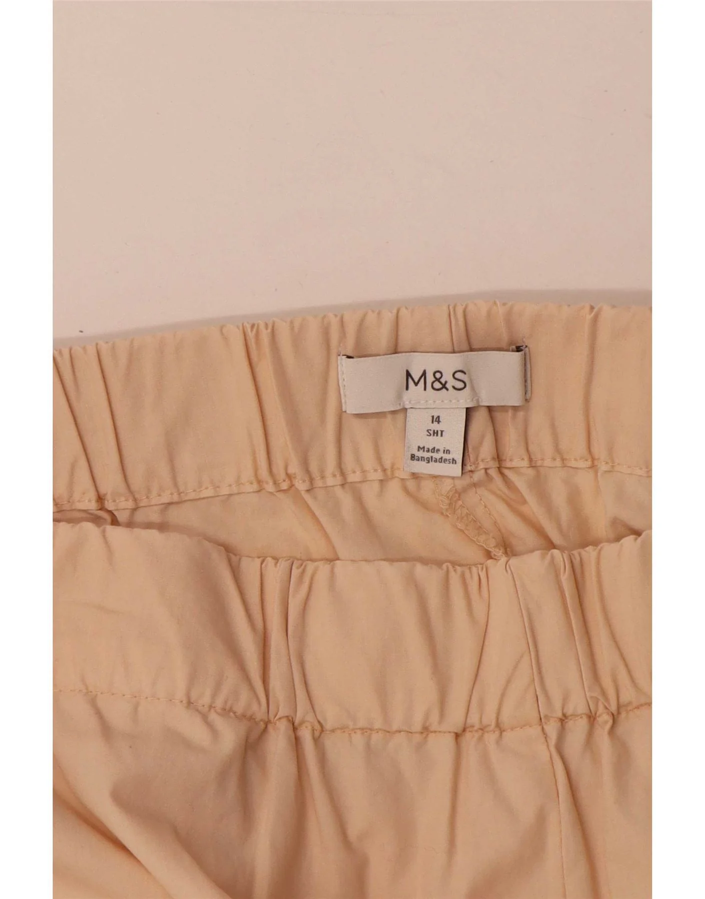 Marks & Spencer Womens Straight Casual Trousers UK 14 Large W34 L29 Beige - Image 3