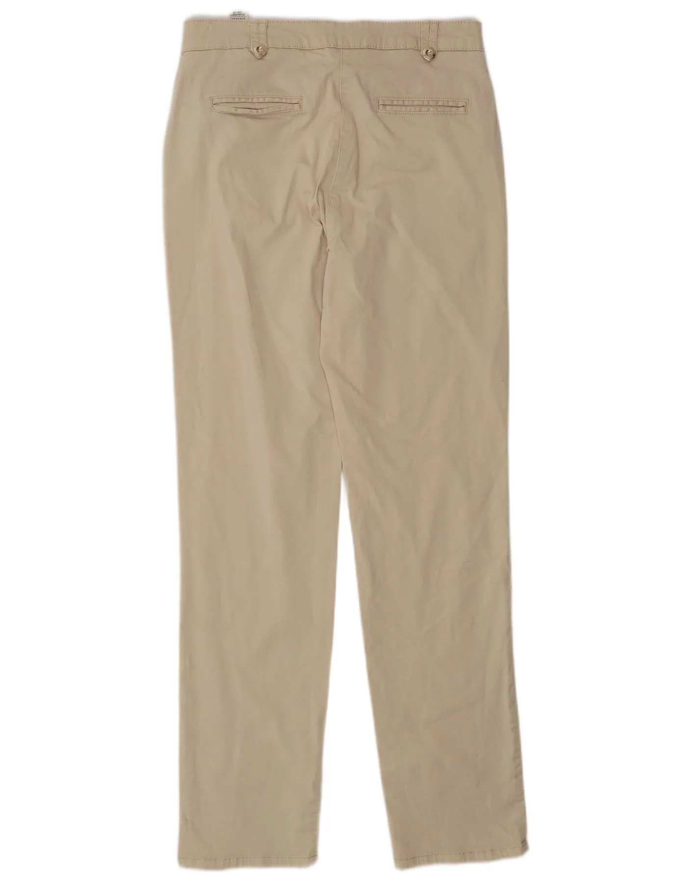 Marks & Spencer Womens Straight Chino Trousers UK 10 Small W27 L30 Beige - Image 2
