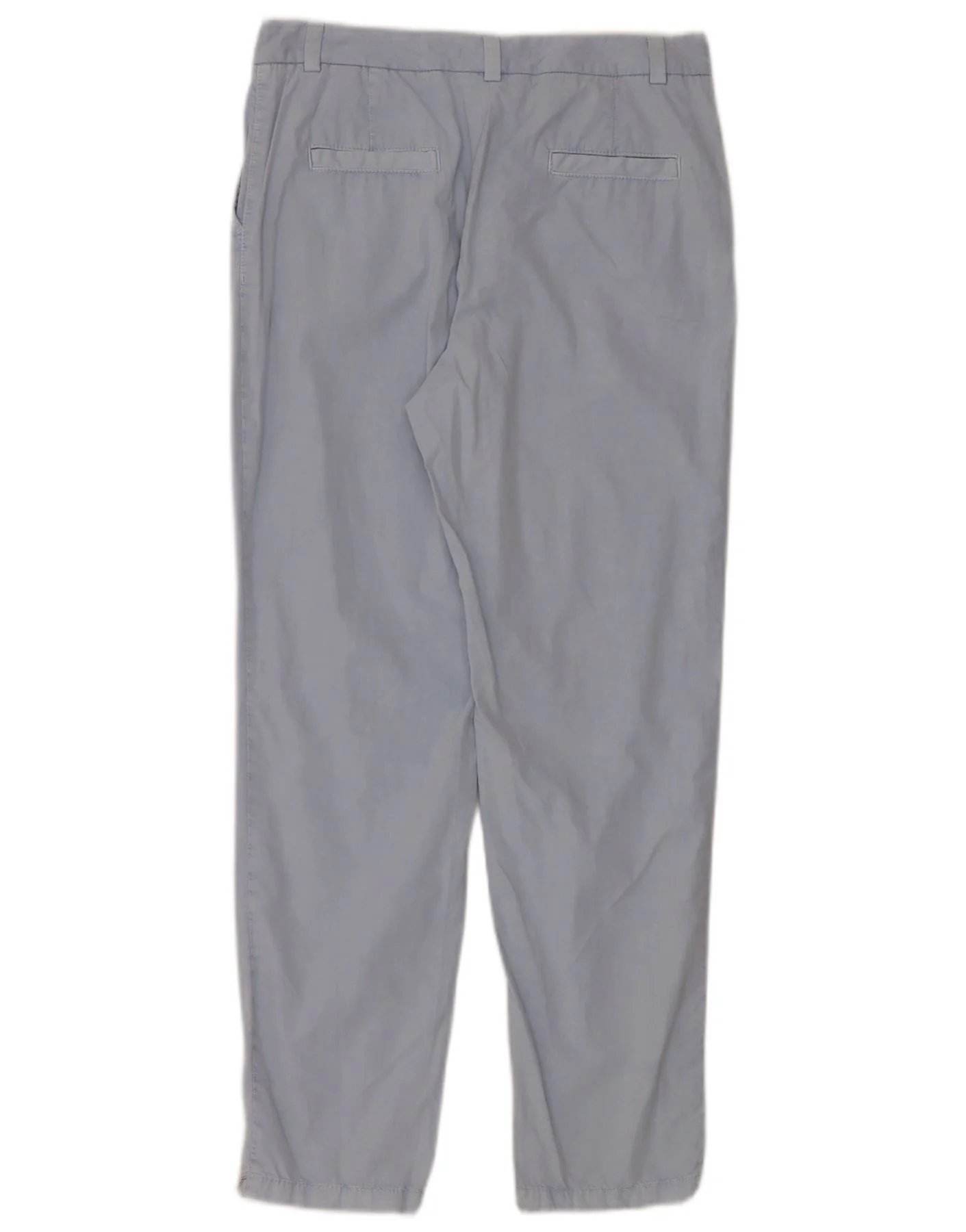 Marks & Spencer Womens Straight Chino Trousers UK 10 Small W30 L28 Blue - Image 2