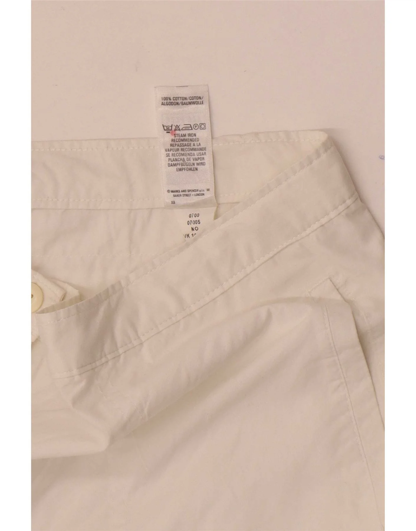 Marks & Spencer Womens Straight Chino Trousers UK 14 Large W34 L26 White - Image 5