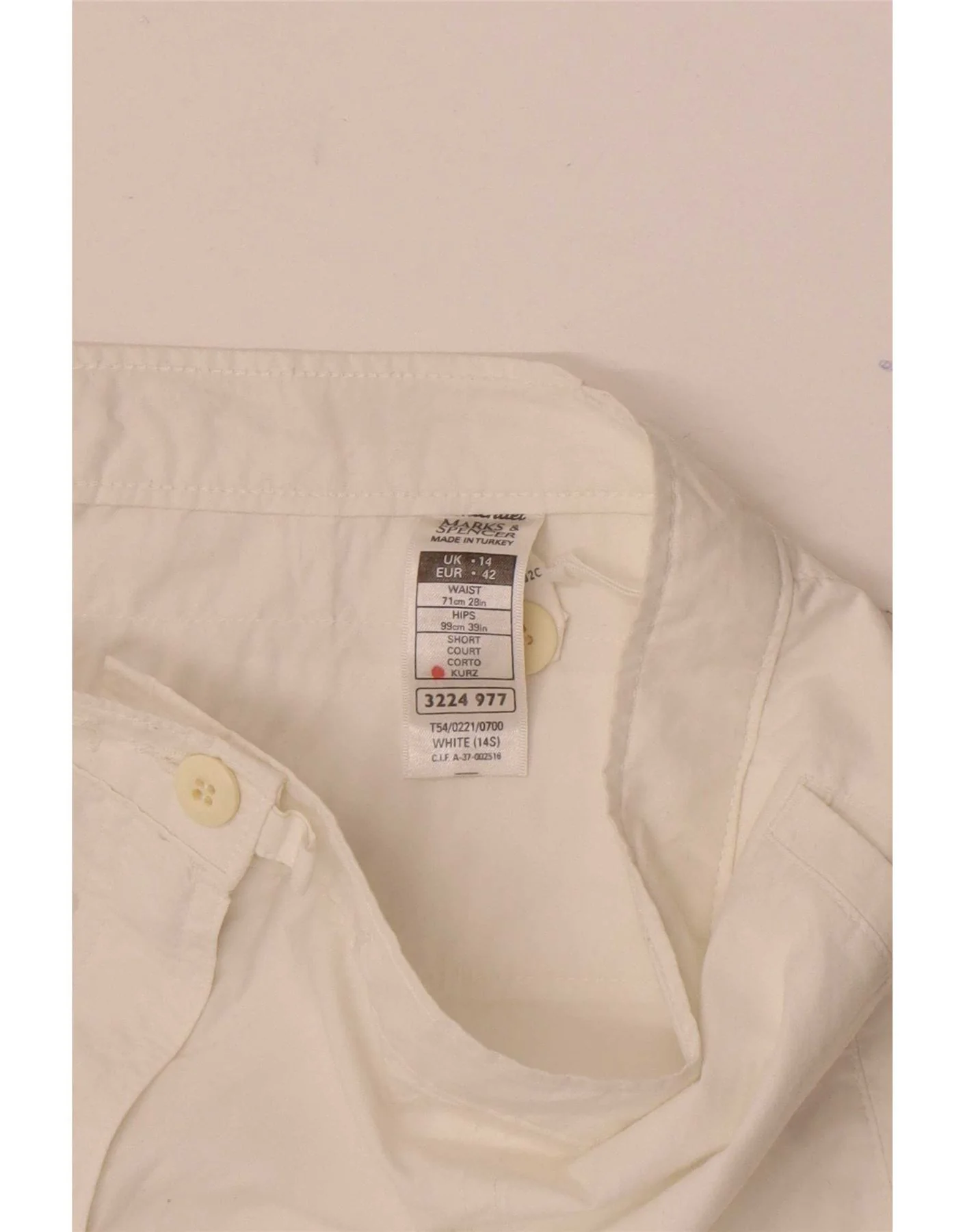 Marks & Spencer Womens Straight Chino Trousers UK 14 Large W34 L26 White - Image 6