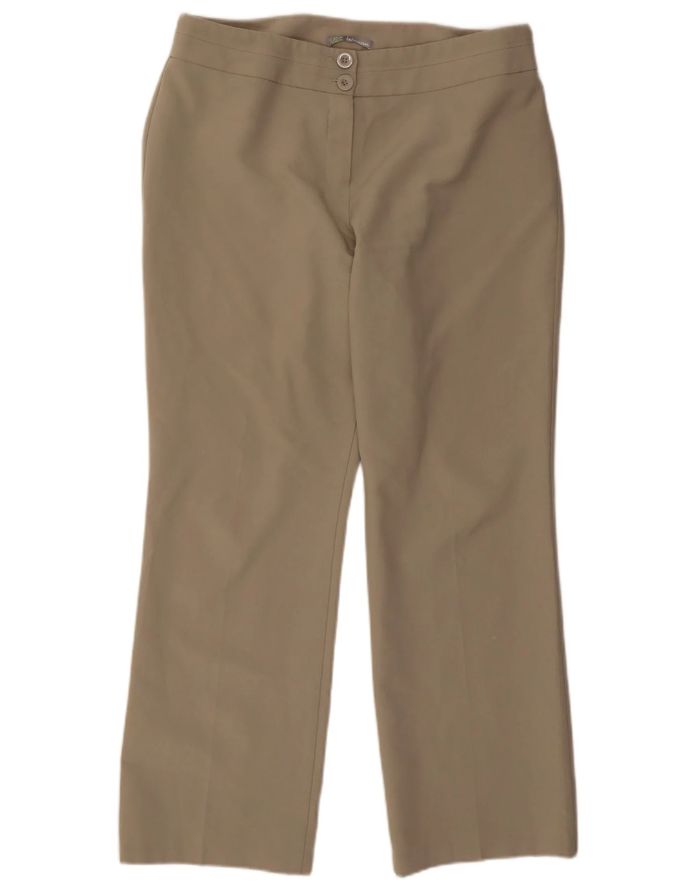 Marks & Spencer Womens Straight Chino Trousers UK 16 Large W34 L30 Beige