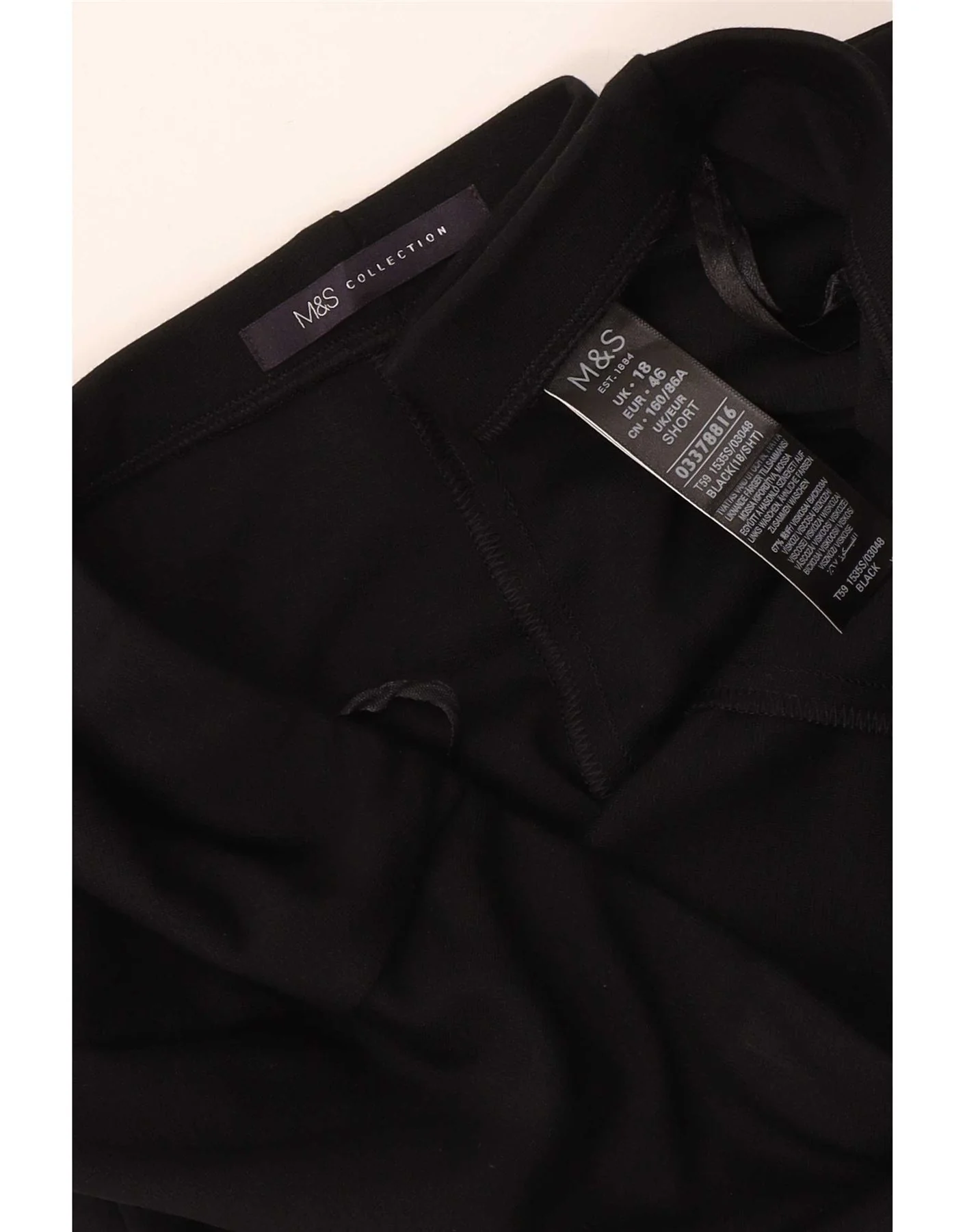 Marks & Spencer Womens Straight Cropped Trousers UK 18 XL W38 L26 Black - Image 3