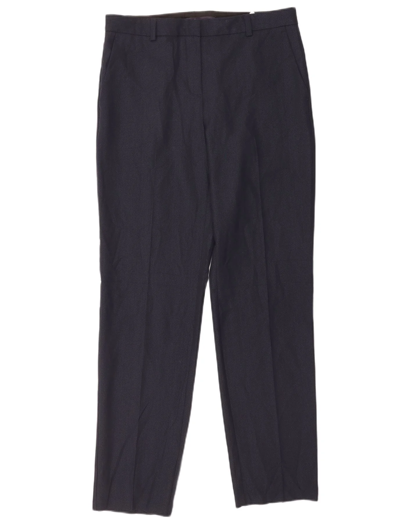 Marks & Spencer Womens Suit Trousers UK 12 Medium W32 L32 Navy Blue Check