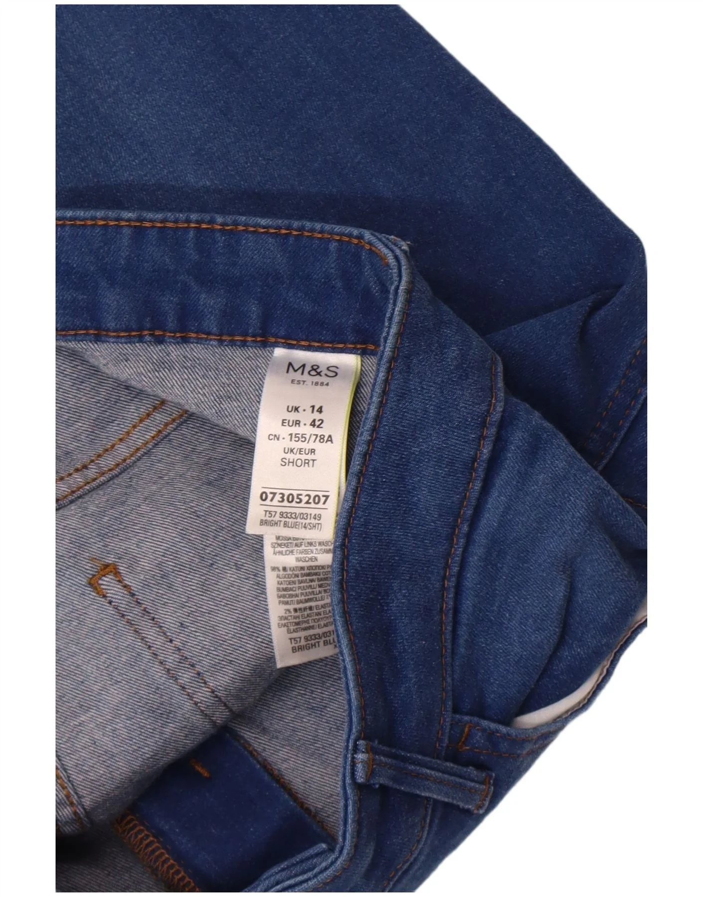 Marks & Spencer Womens Super Skinny Jeans UK 14 Large W32 L27 Blue Cotton - Image 4