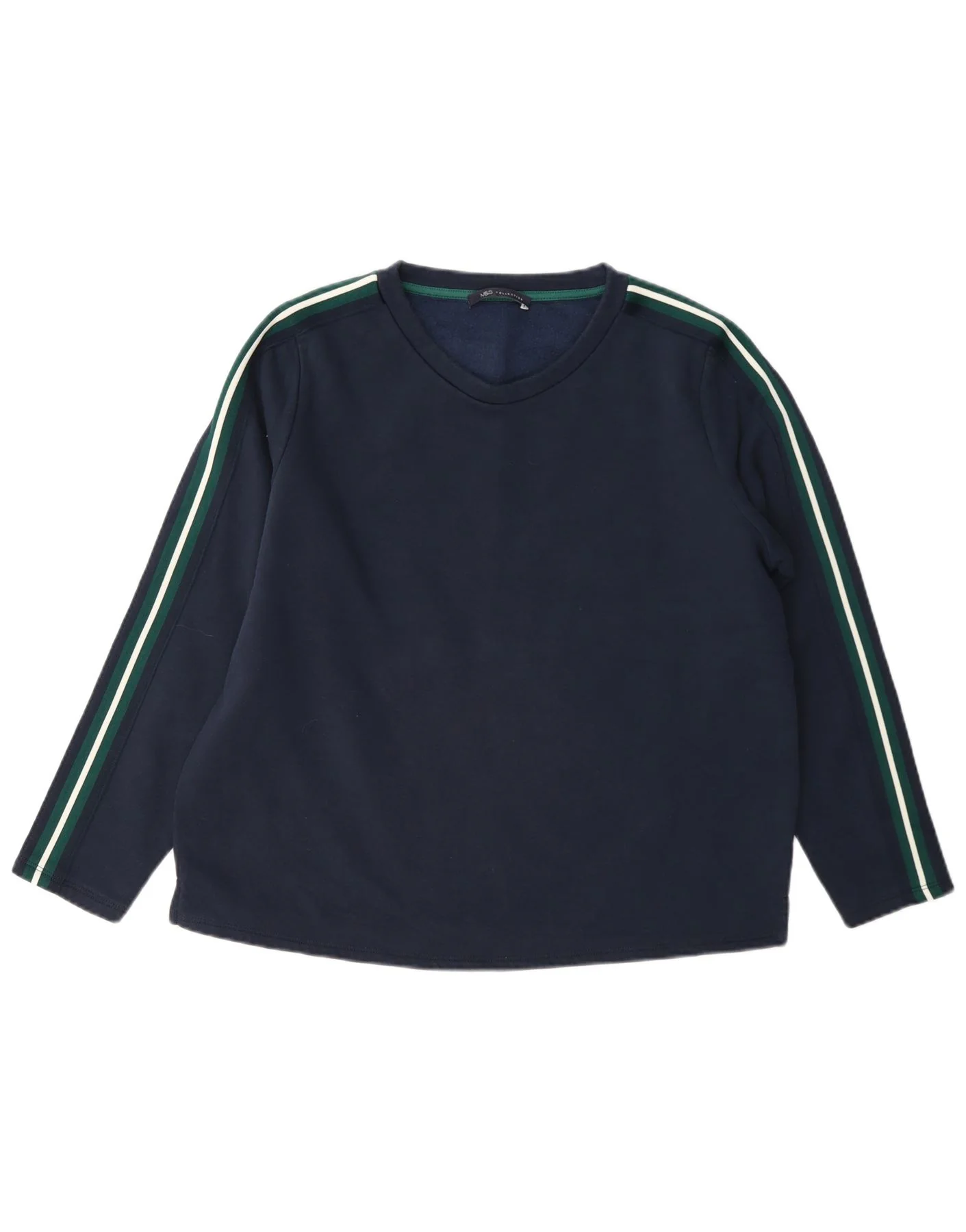 Marks & Spencer Womens Sweatshirt Jumper UK 12 Medium Navy Blue Cotton