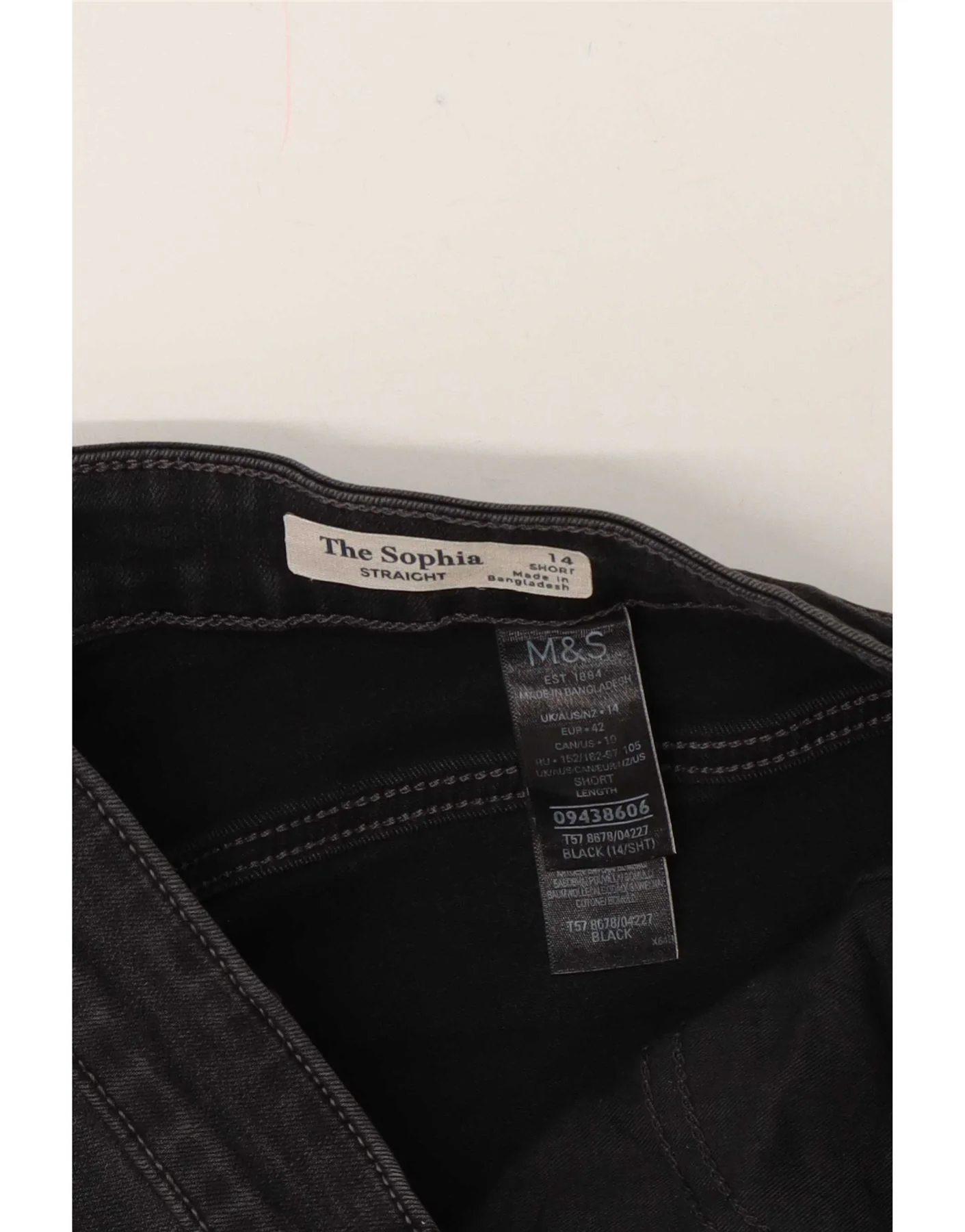 Marks & Spencer Womens The Sophia Straight Jeans UK14 Large W34 L29 Black - Image 5