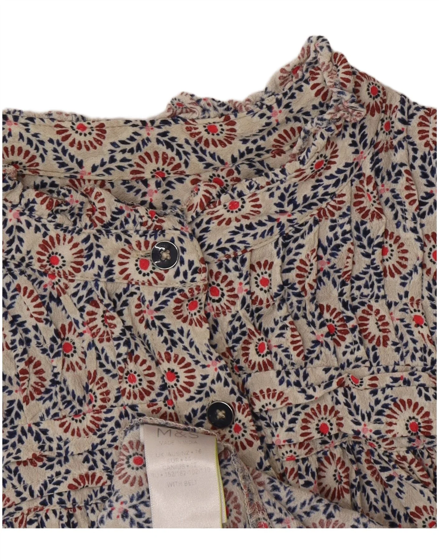 Marks & Spencer Womens Tiered Dress UK 16 Large Multicoloured Bohemian - Image 4