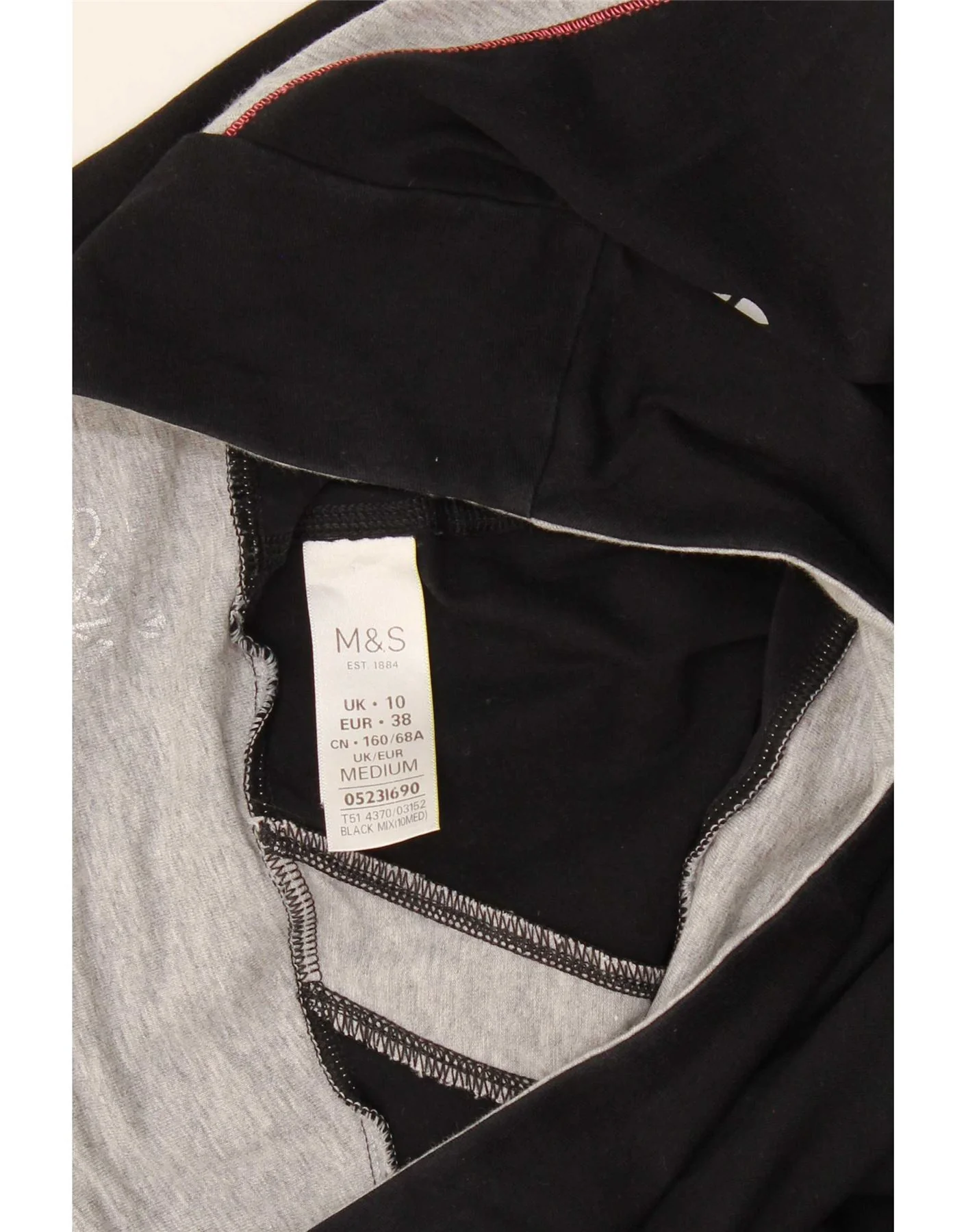 Marks & Spencer Womens Tracksuit Trousers UK 10 Small Black Colourblock - Image 3
