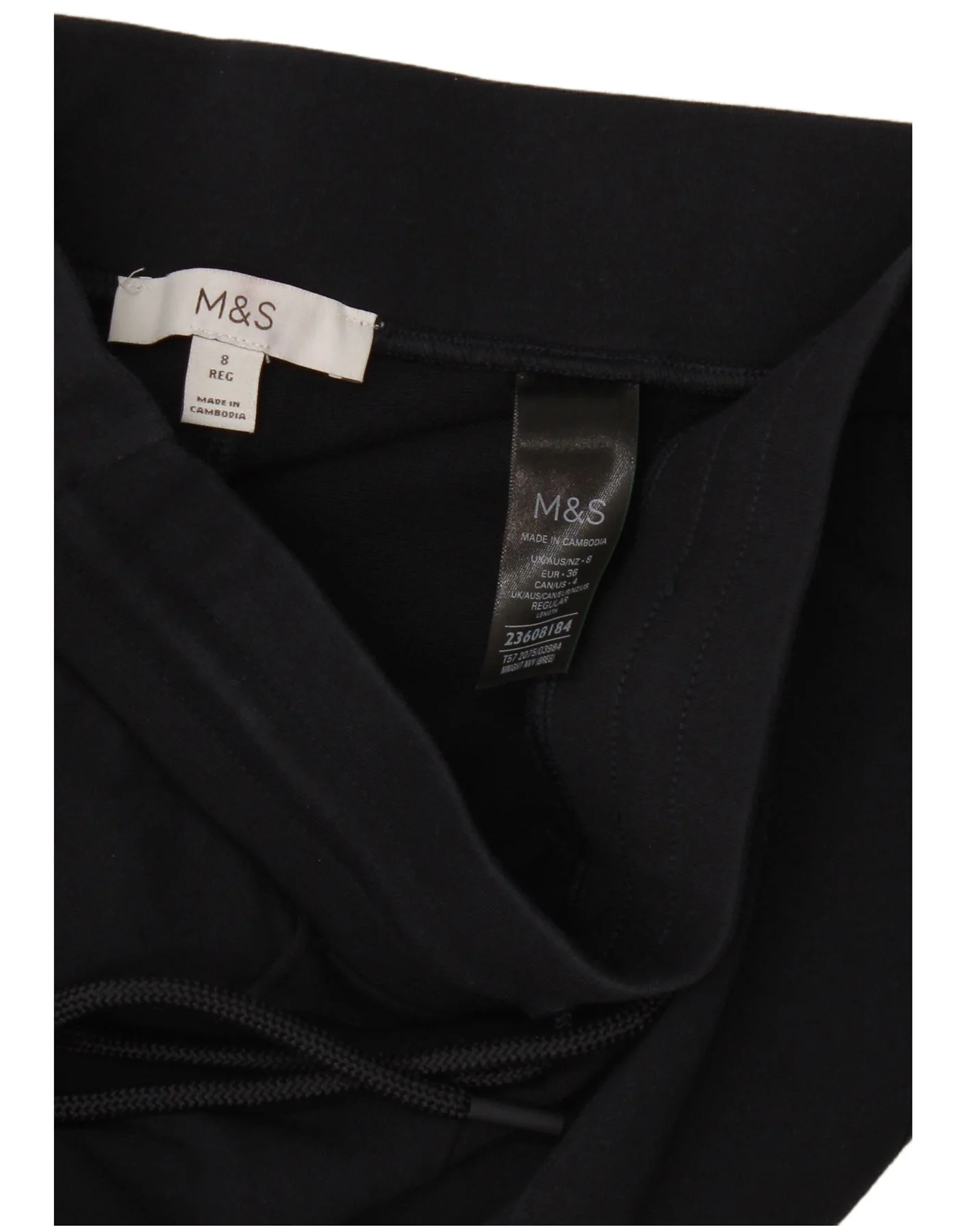 Marks & Spencer Womens Tracksuit Trousers UK 8 Small Navy Blue Cotton - Image 3