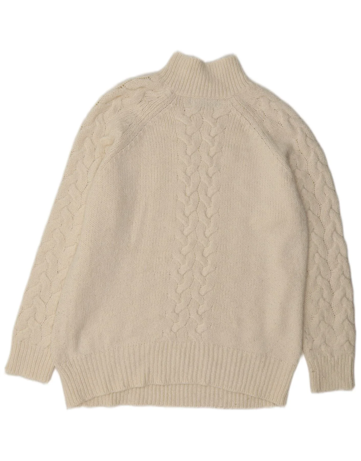 Marks & Spencer Womens Turtle Neck Jumper Sweater UK 14 Medium Off White Cl - Image 2