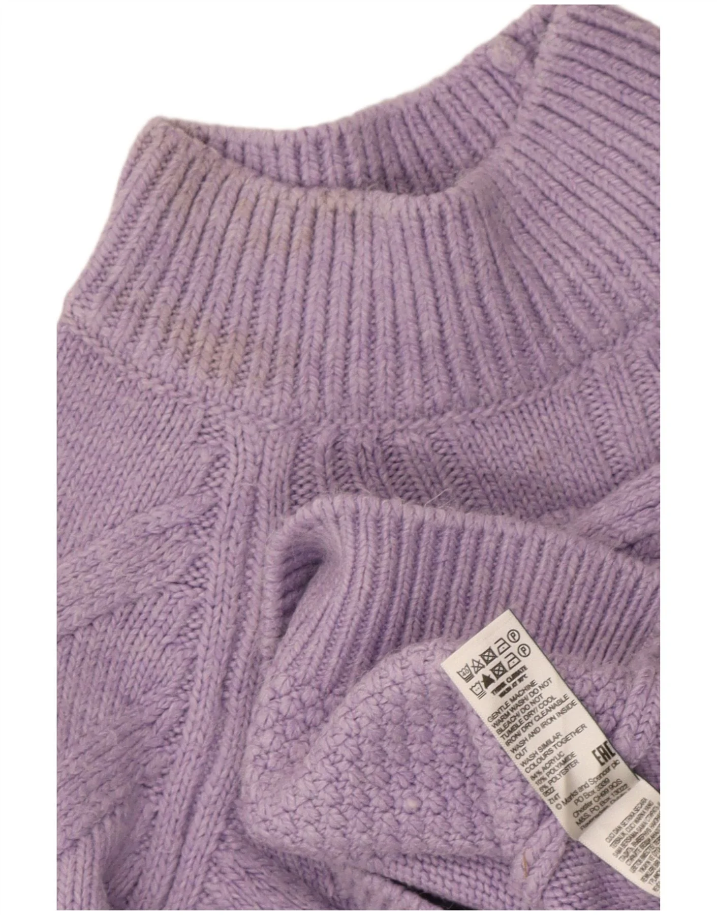 Marks & Spencer Womens Turtle Neck Jumper Sweater UK 14 Medium Purple - Image 5