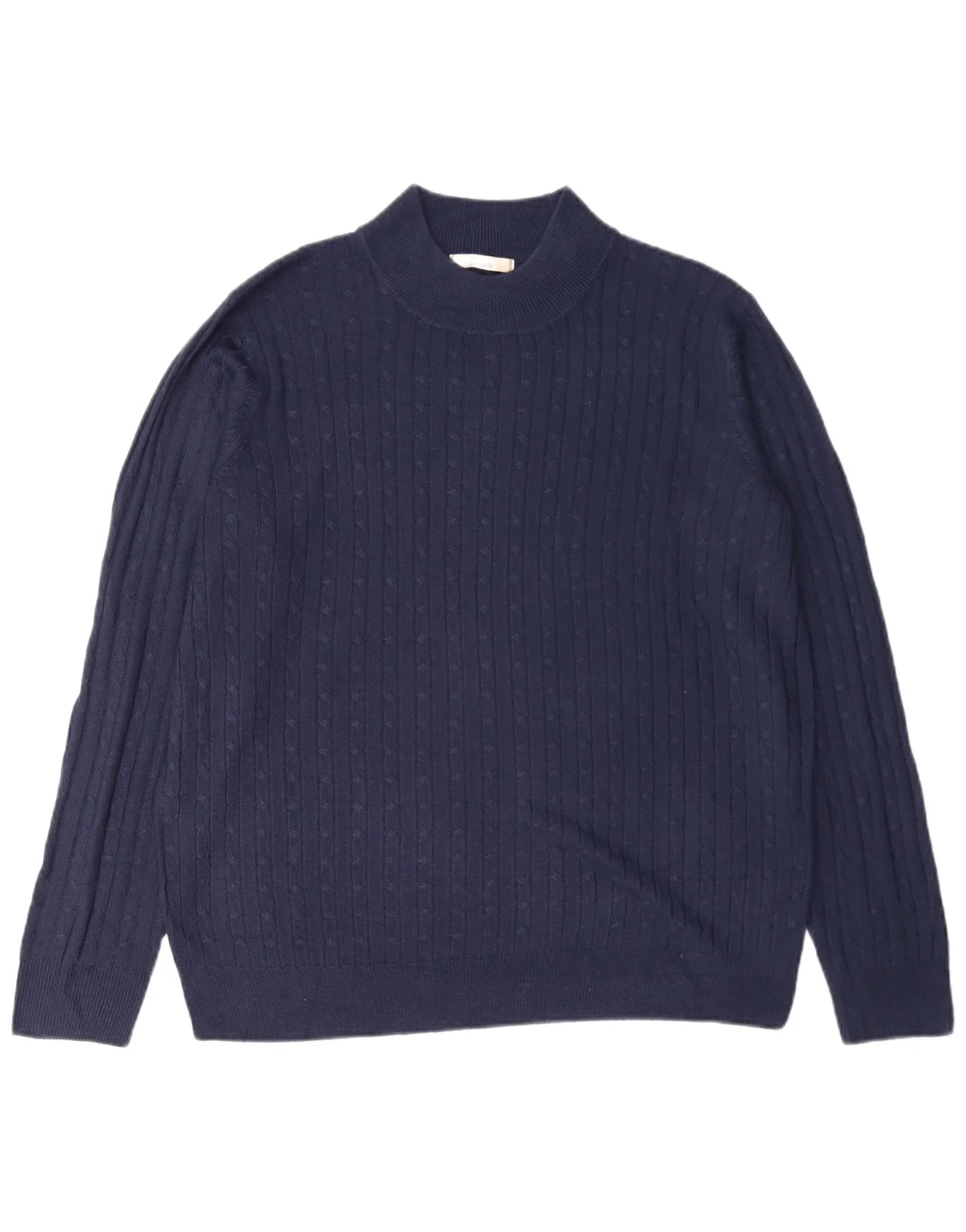 Marks & Spencer Womens Turtle Neck Jumper Sweater UK 18 XL Navy Blue