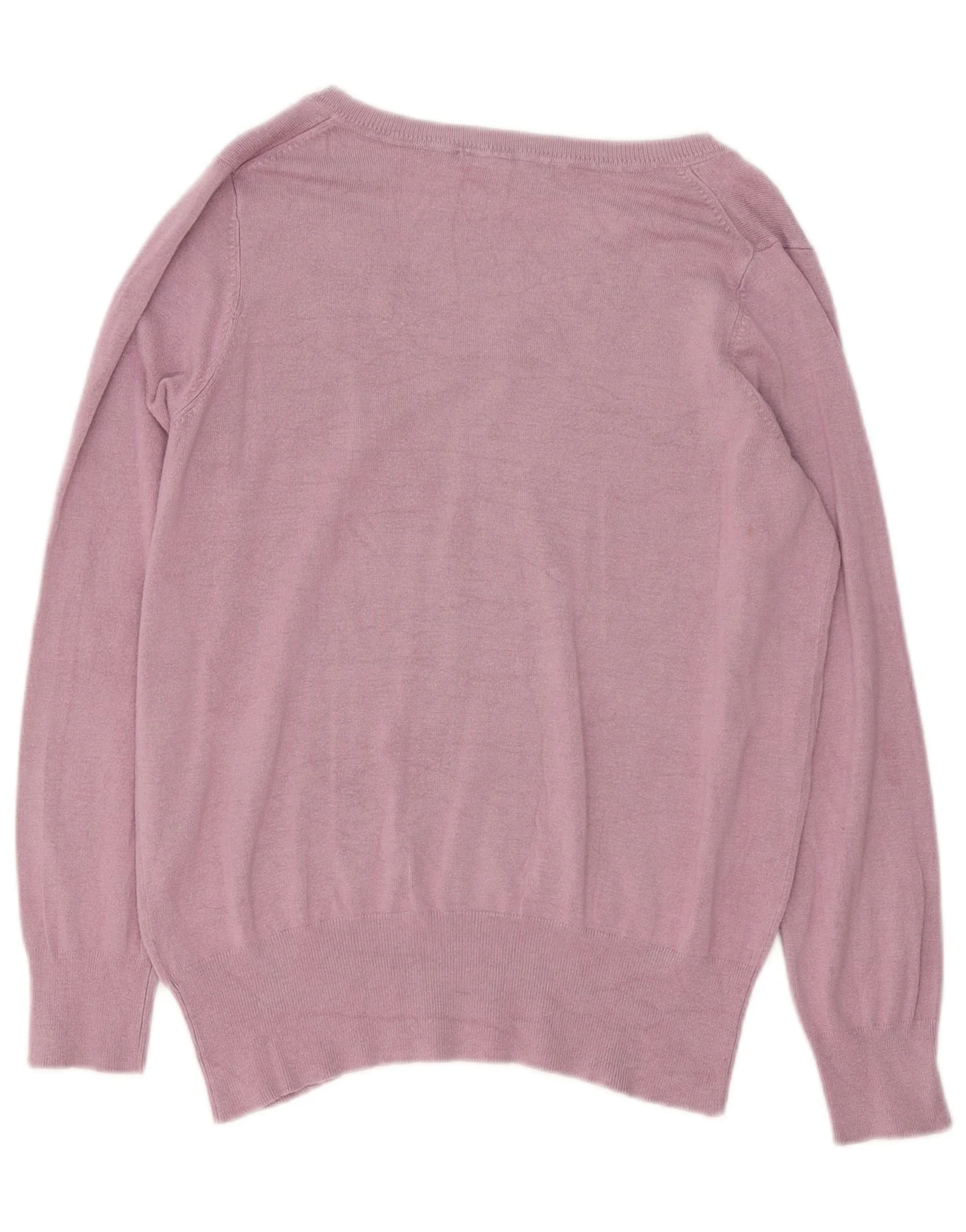 Marks & Spencer Womens V-Neck Jumper Sweater UK 16 Large Purple - Image 2