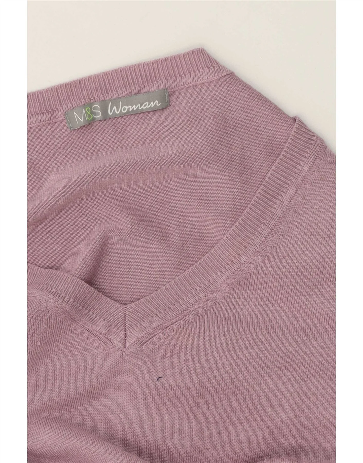 Marks & Spencer Womens V-Neck Jumper Sweater UK 16 Large Purple - Image 4
