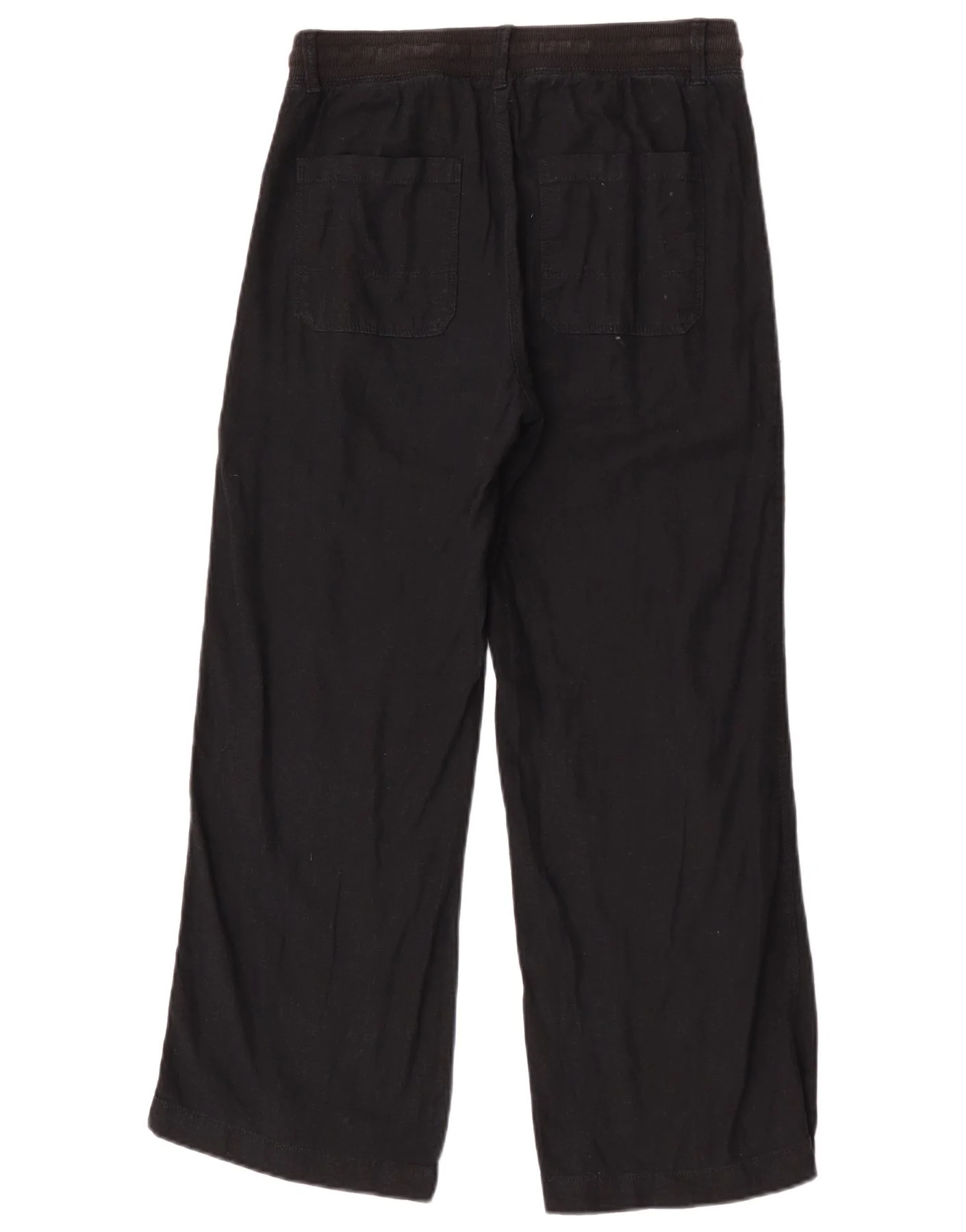 Marks & Spencer Womens Wide Leg Casual Trousers UK 8 Small W28 L27 Black - Image 2